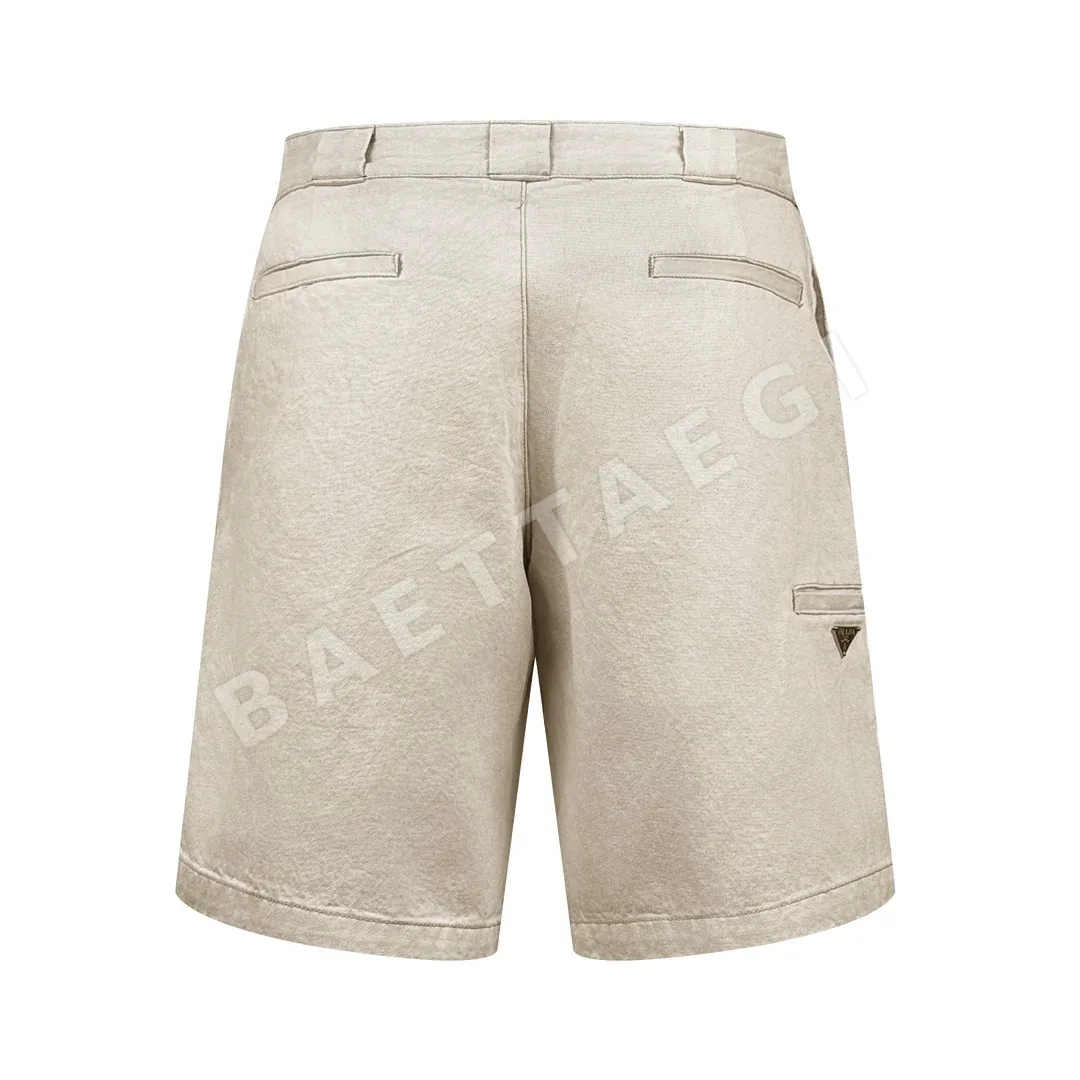 프라다 로고 데님 트라이앵글 블랙 남성 의류 레플리카 46938 Prada Shorts 상세 이미지 2