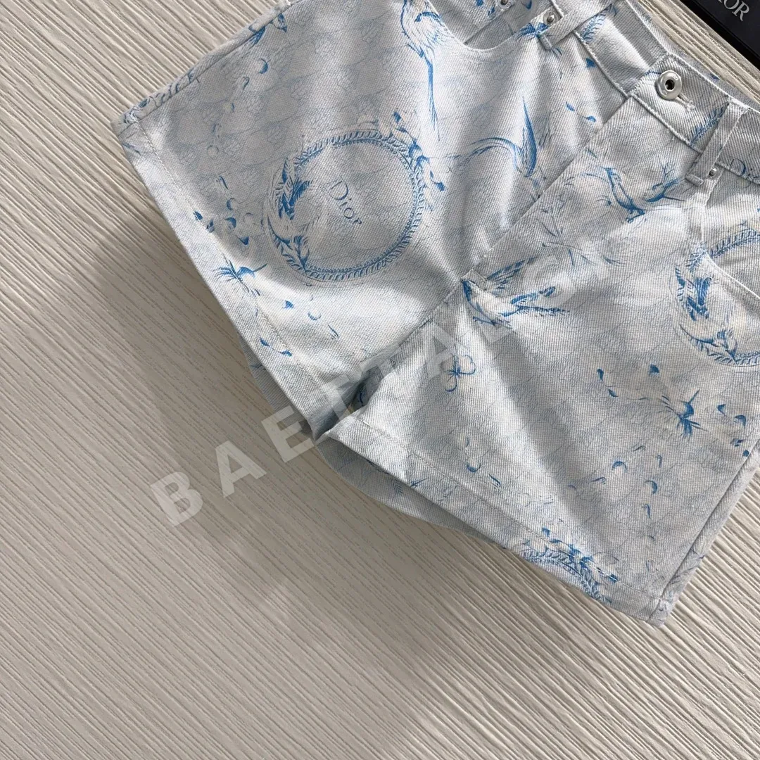 디올 프린트 반바지 여성 바지 상세 이미지 6