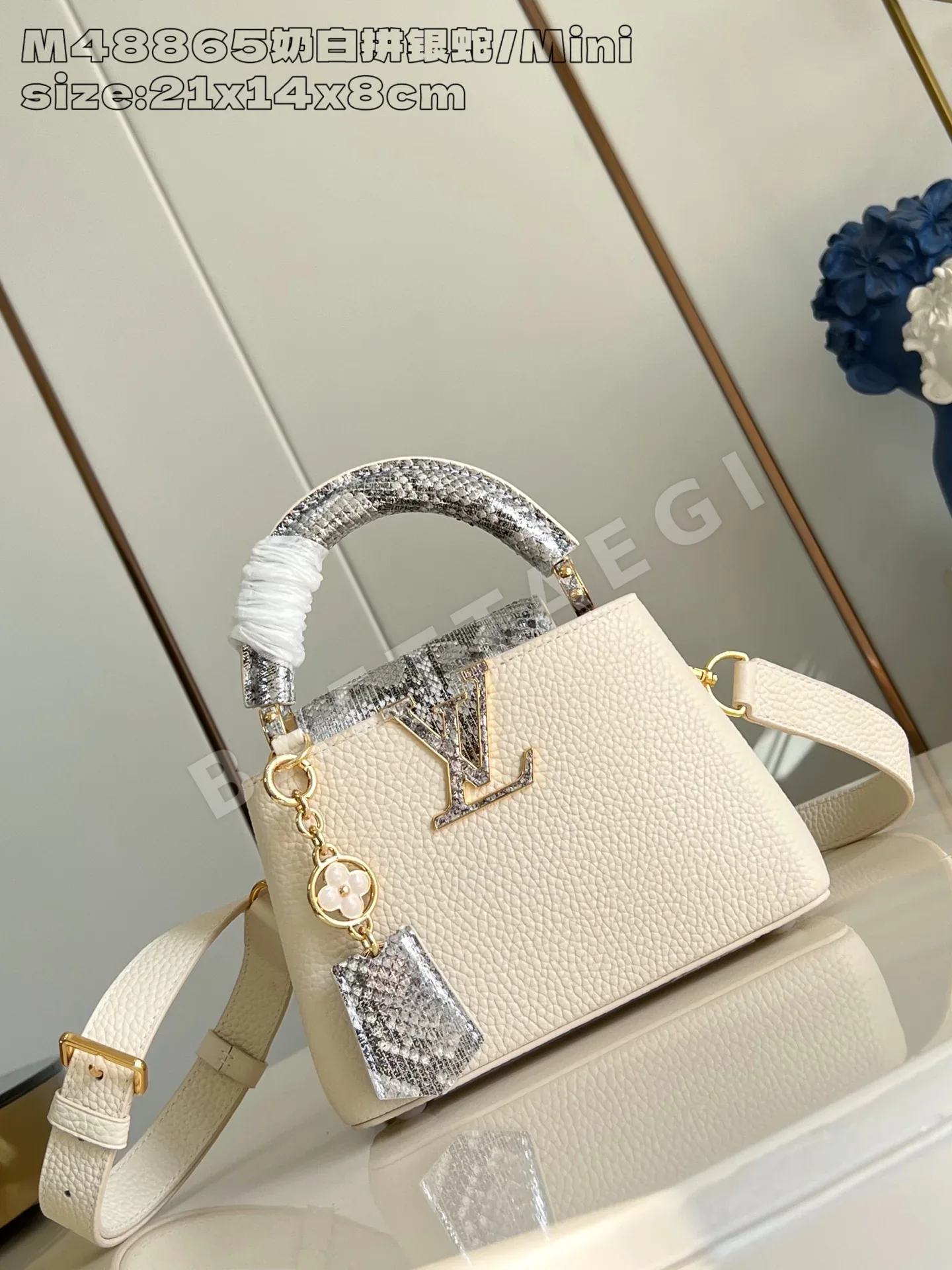 루이비통 M48865 화이트 카푸신 핸드백 미니 31948