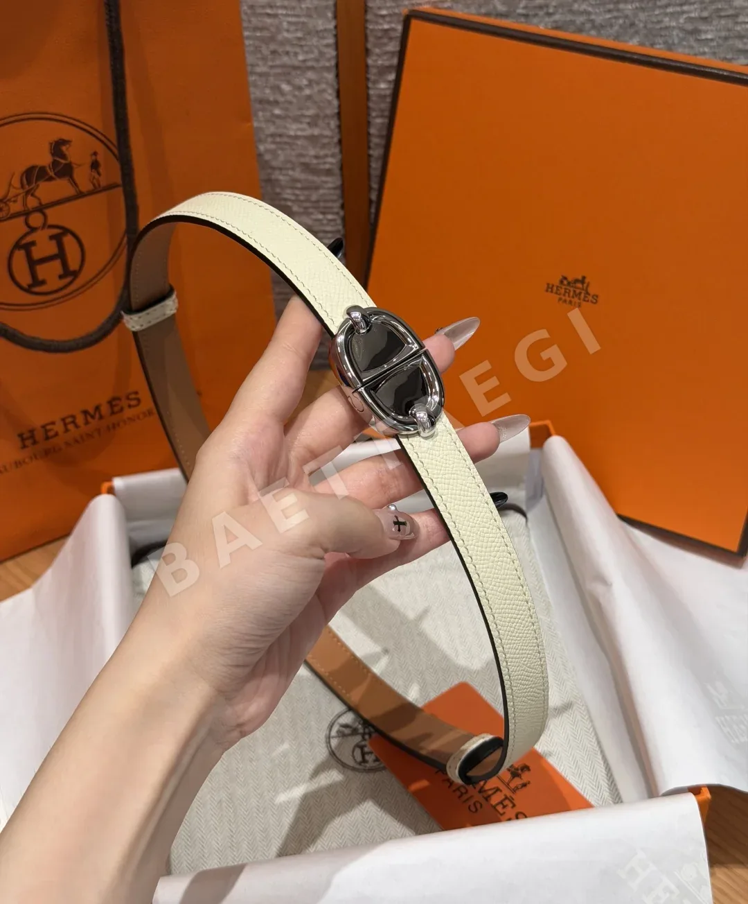 에르메스 H 버클 엡솜 카프스킨 벨트 상세 이미지 2