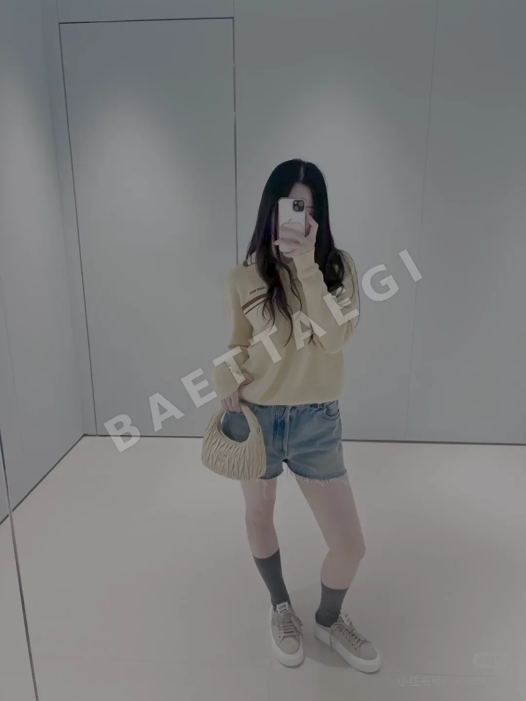 미우미우 페이크 투피스 카라 니트 스웨터 상세 이미지 5