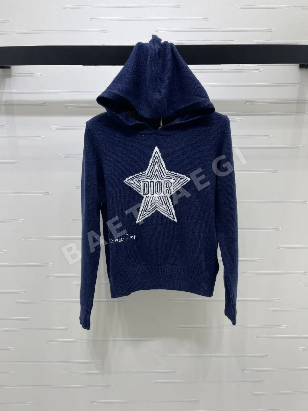 디올 오각별 무늬 후드 니트 상세 이미지 2