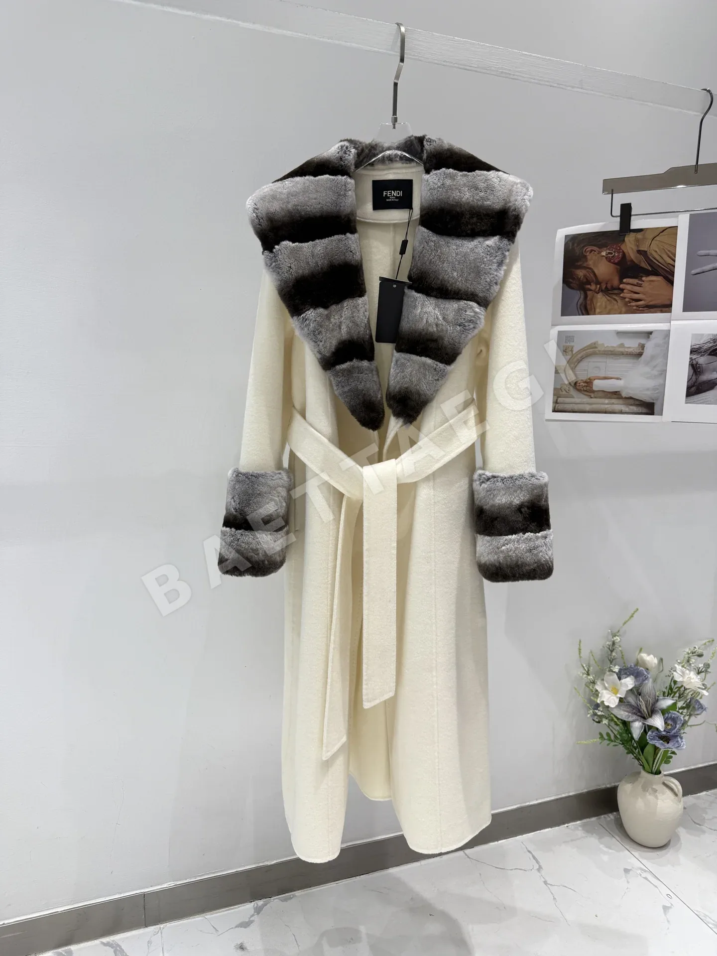 펜디 벨트 롱 카시미야 울 자켓 206709
