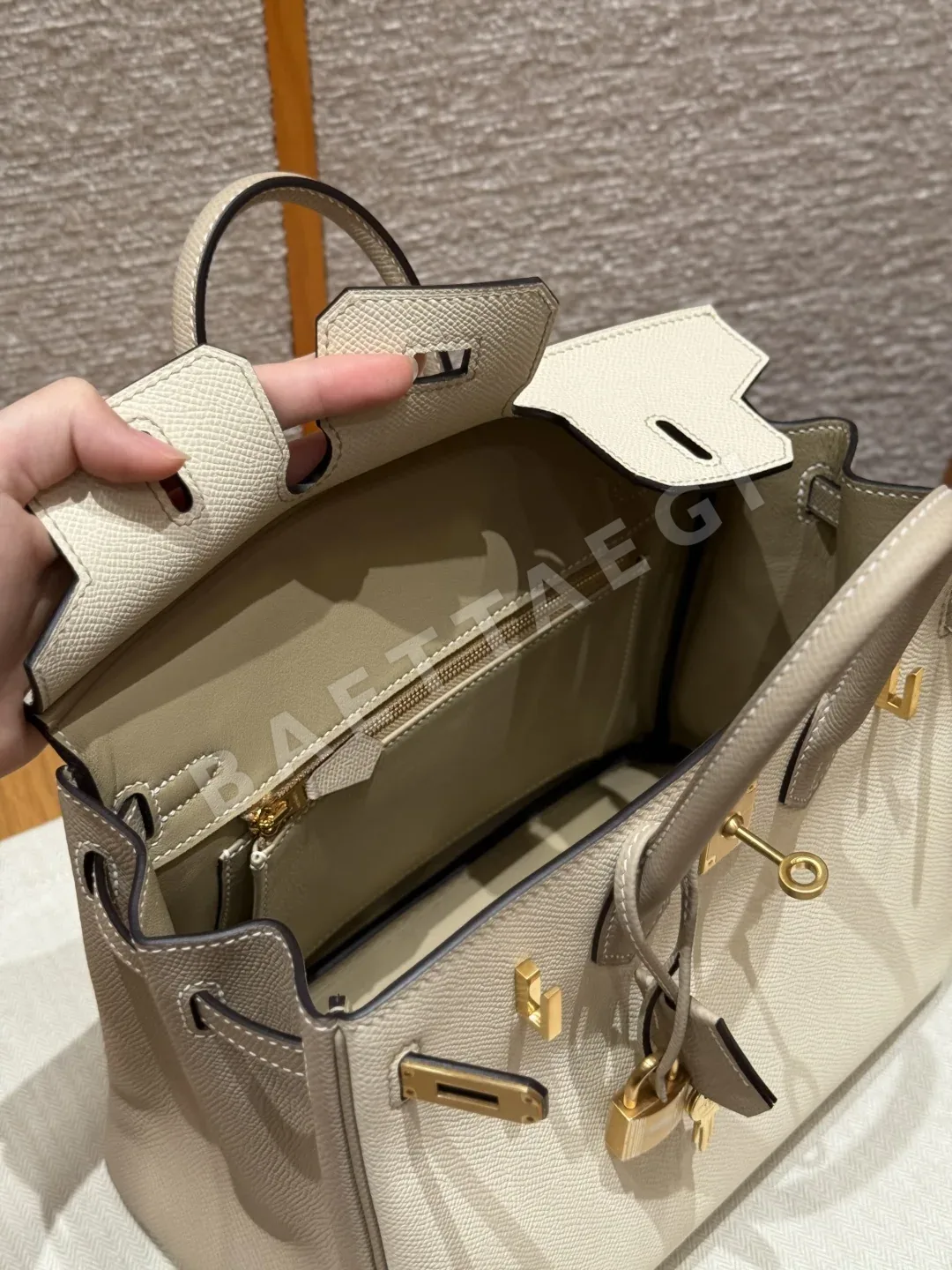 에르메스 버킨 25 클레이 가죽 가방 상세 이미지 6