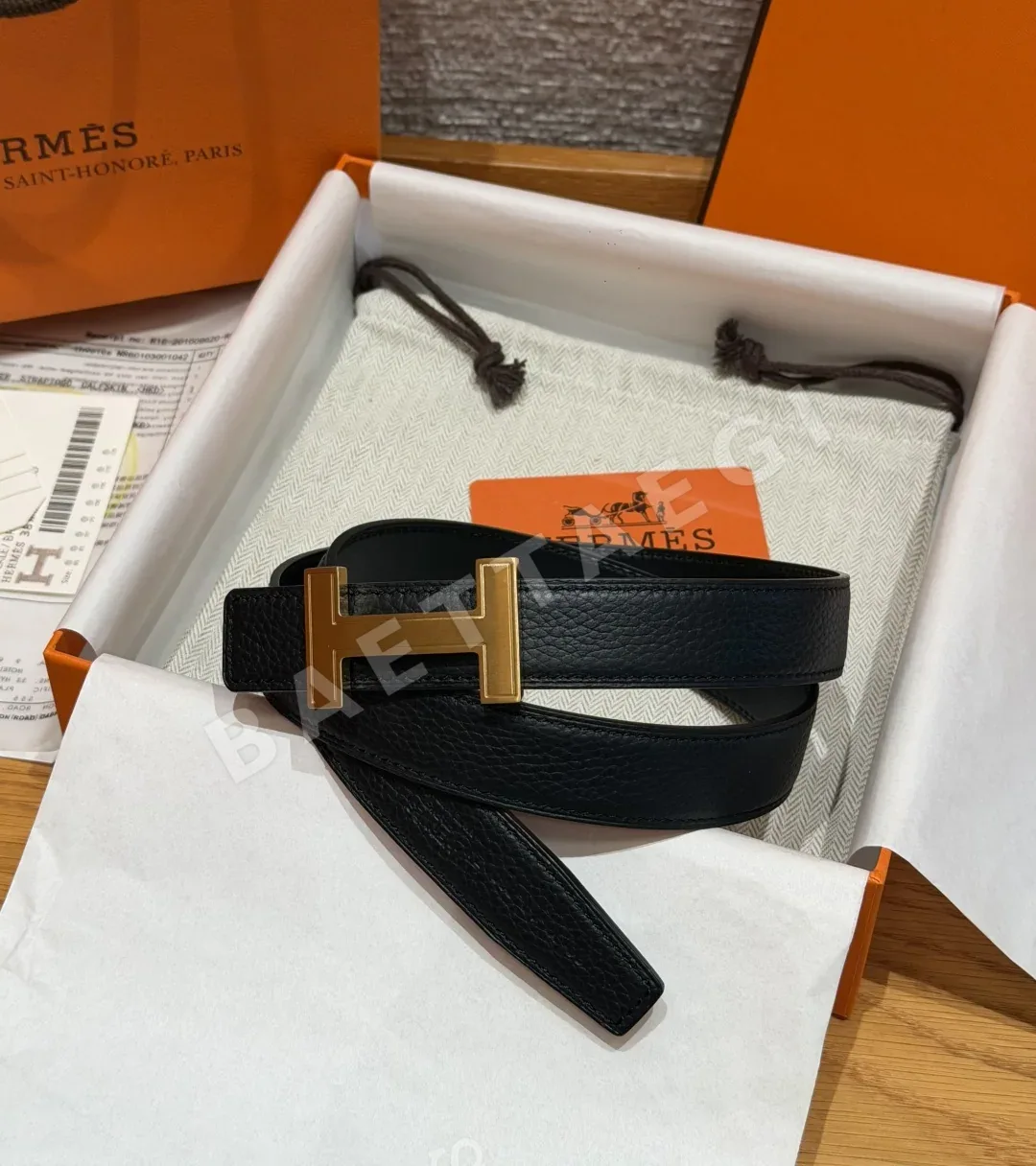 에르메스 H 버클 양면 가죽 벨트 177540