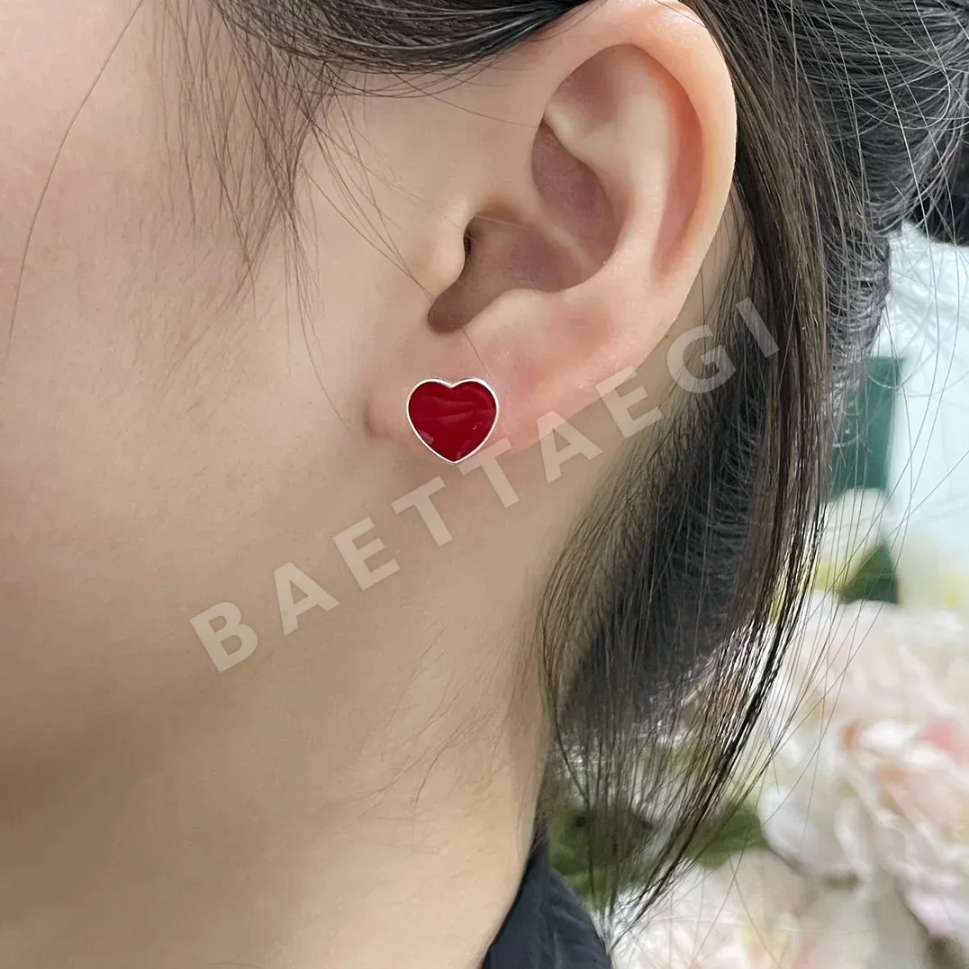 티파니 레드 하트 925 스털링 실버 귀걸이 상세 이미지 2