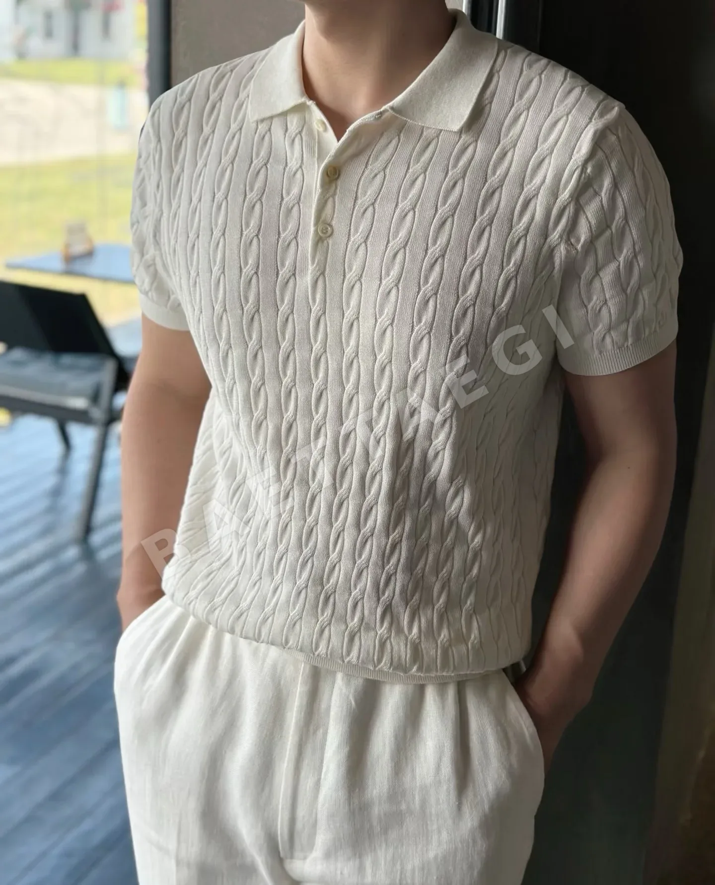 브루넬로쿠치넬리 린넨 혼방 남성 반팔 티셔츠 115088
