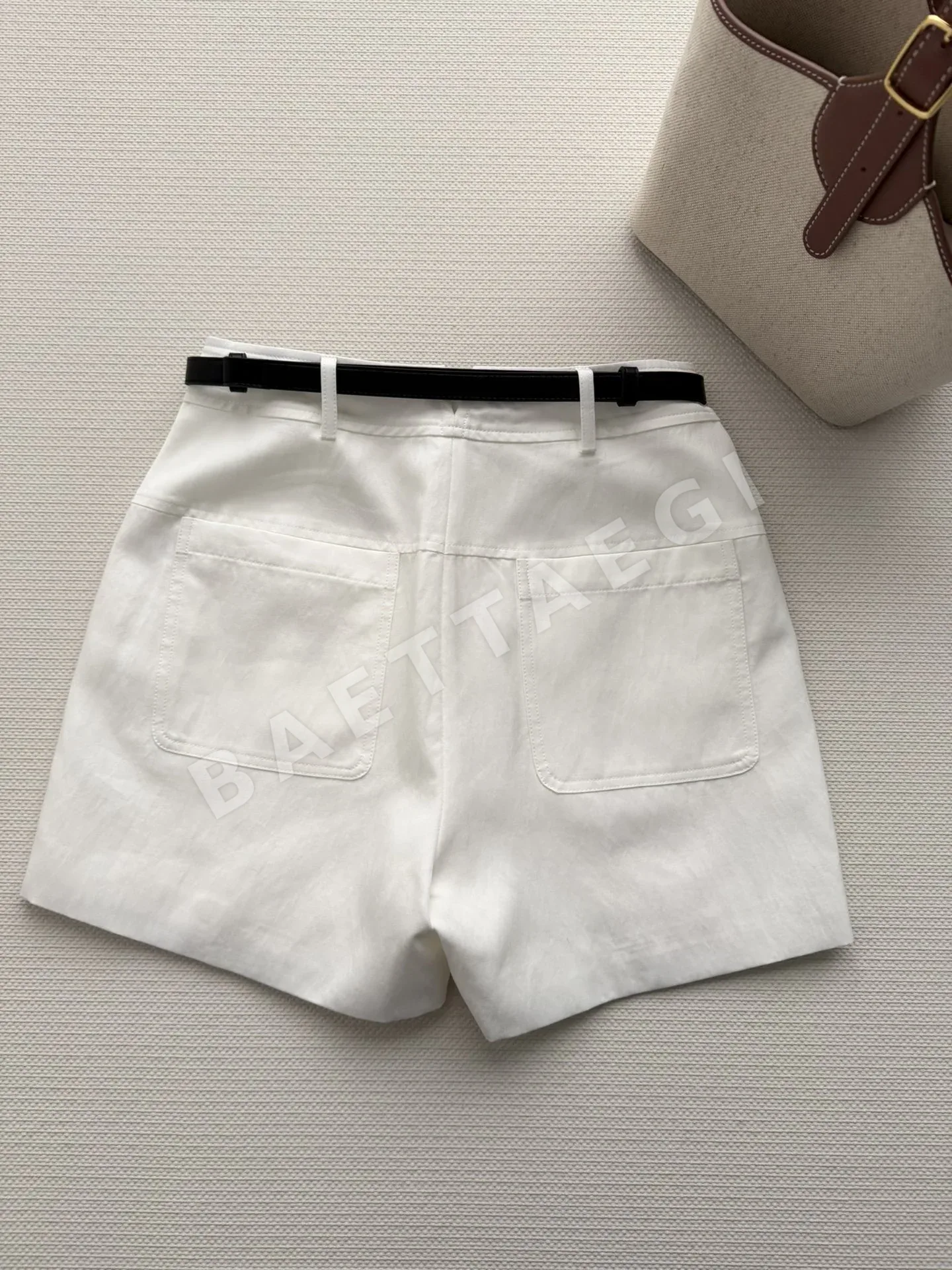 에르메스 하이웨이스트 와이드 코튼 반바지 상세 이미지 2