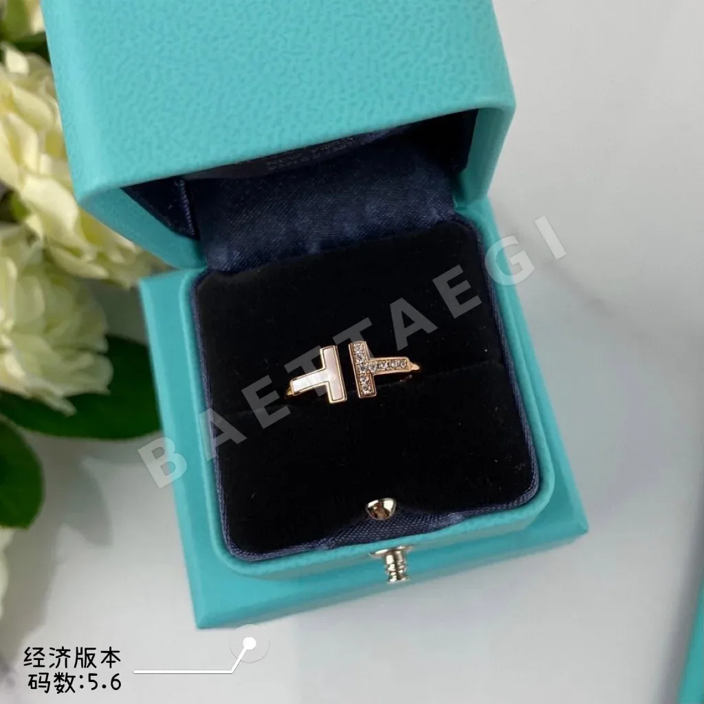 티파니 마더 오브 펄 더블 T 반지 상세 이미지 6