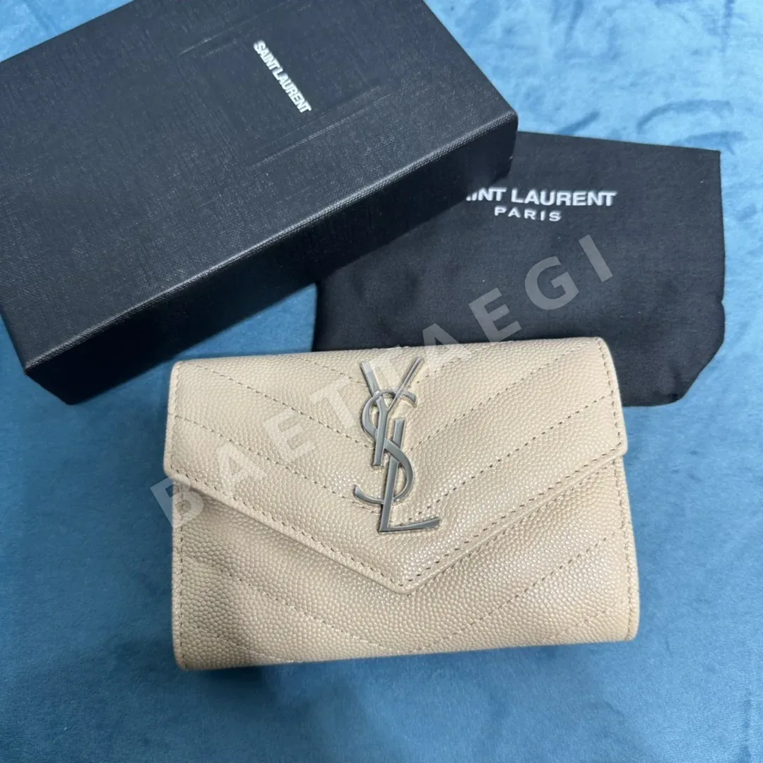 생로랑 캐비어 가죽 YSL 로고 지갑 414404