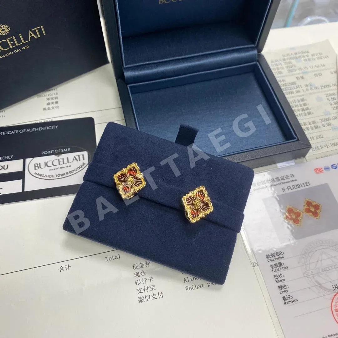 부첼라티 골드 네 잎 클로버 귀걸이 상세 이미지 3