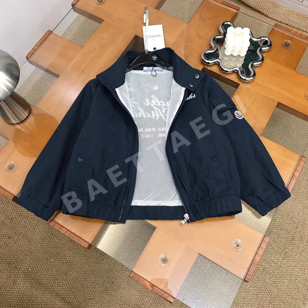 몽클레르 메시 스탠드 카라 키즈 자켓 상세 이미지 6
