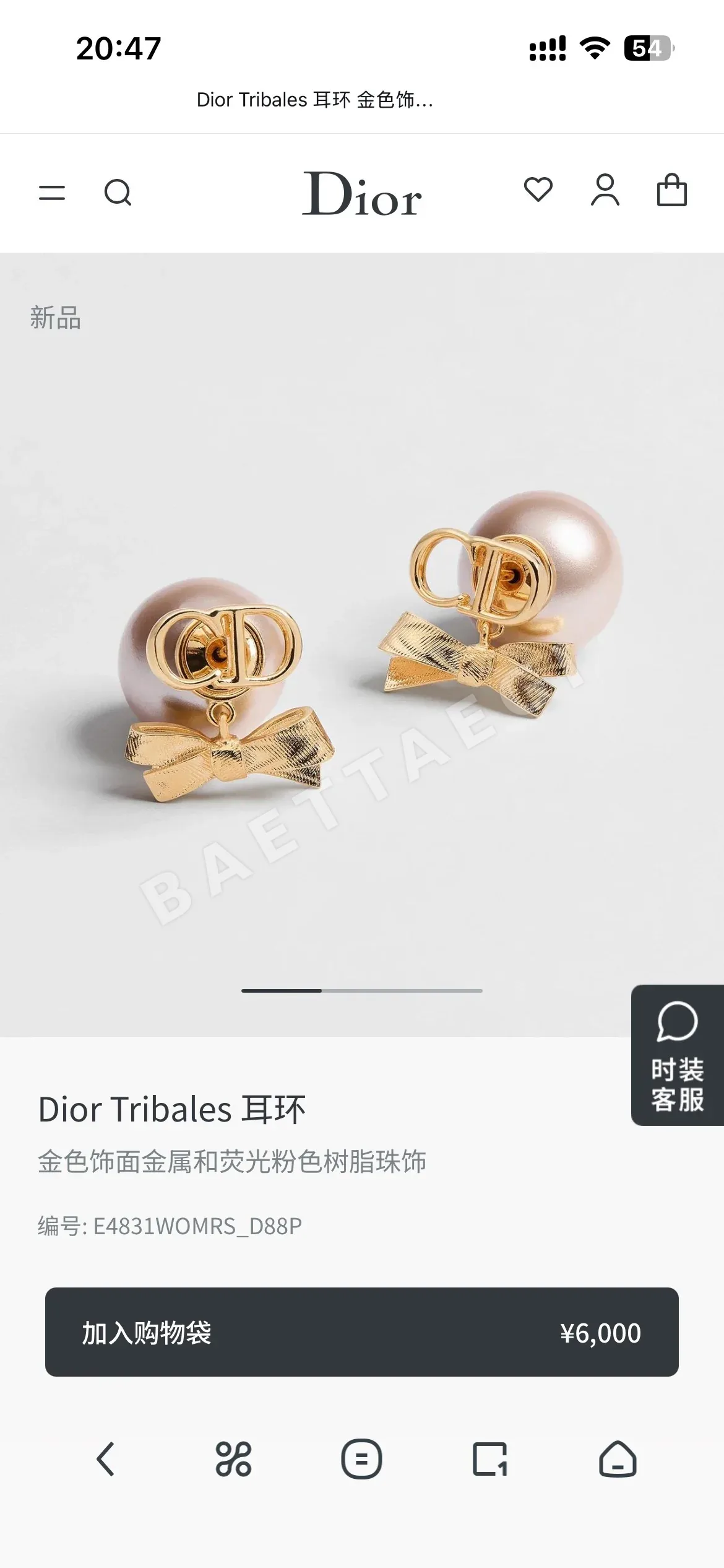 디올 모노그램 CD 메탈 귀걸이 상세 이미지 1