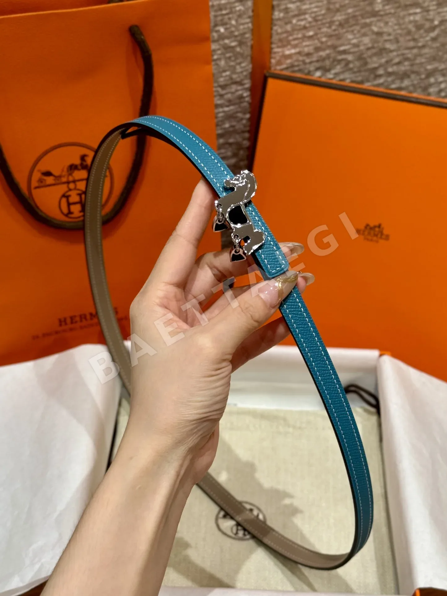 에르메스 포니 버클 가죽 벨트 상세 이미지 4