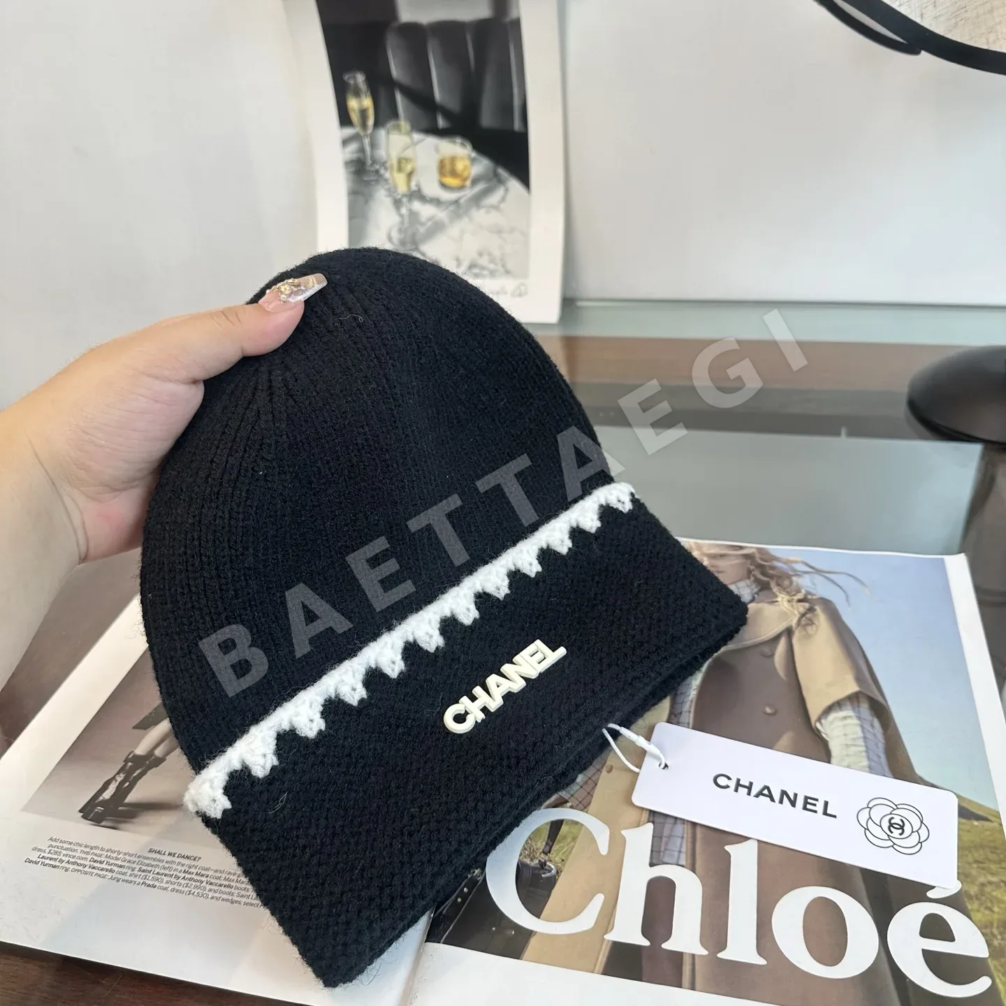 샤넬 니트 비니 모자 상세 이미지 5