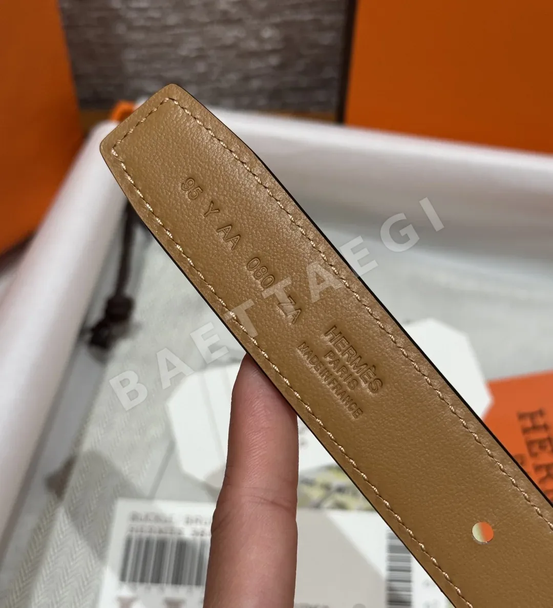 에르메스 무슈 메도르 26mm 스위프트 가죽 벨트 상세 이미지 7