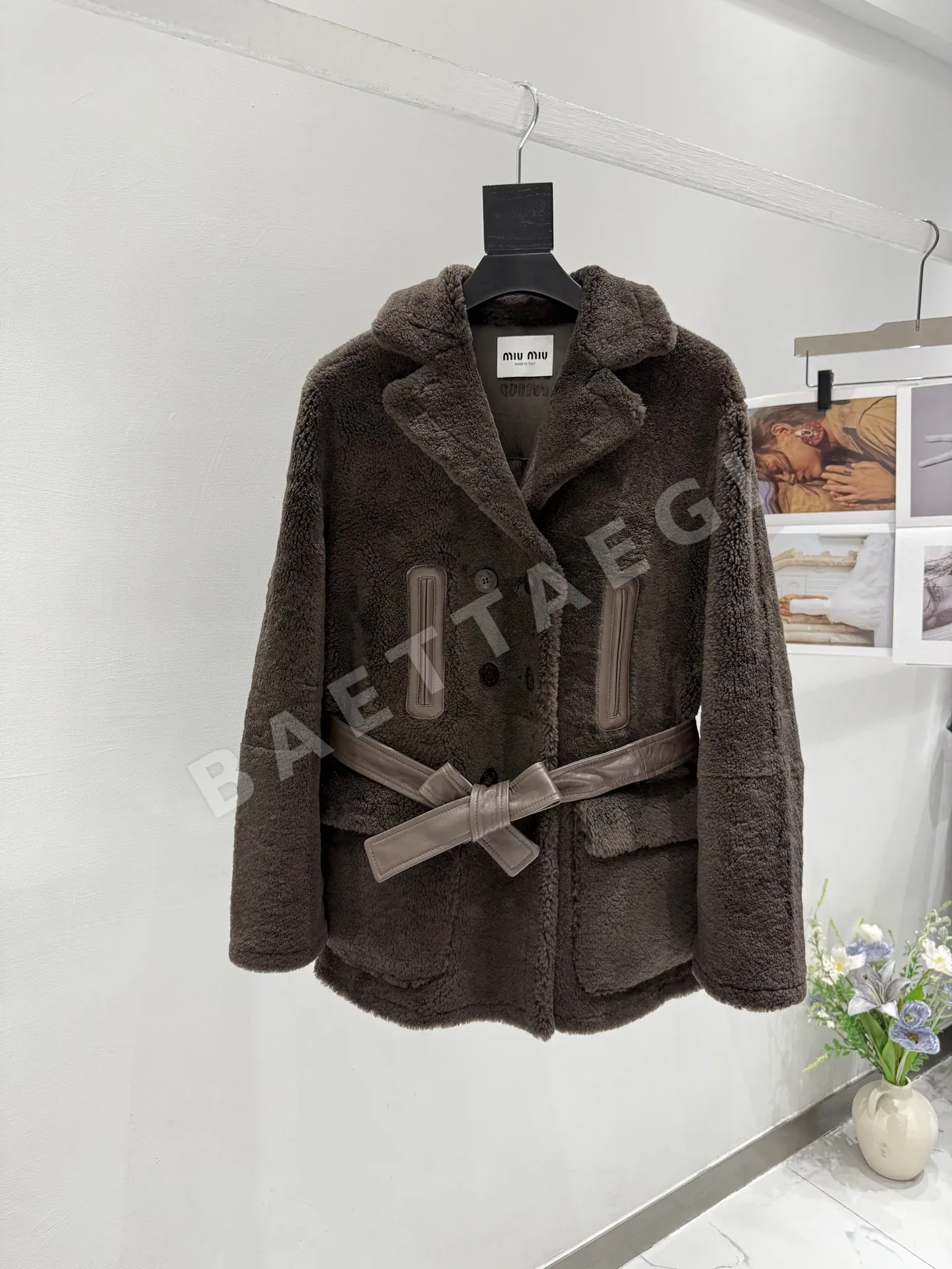 미우미우 울 퍼 안감 남성 자켓 194424