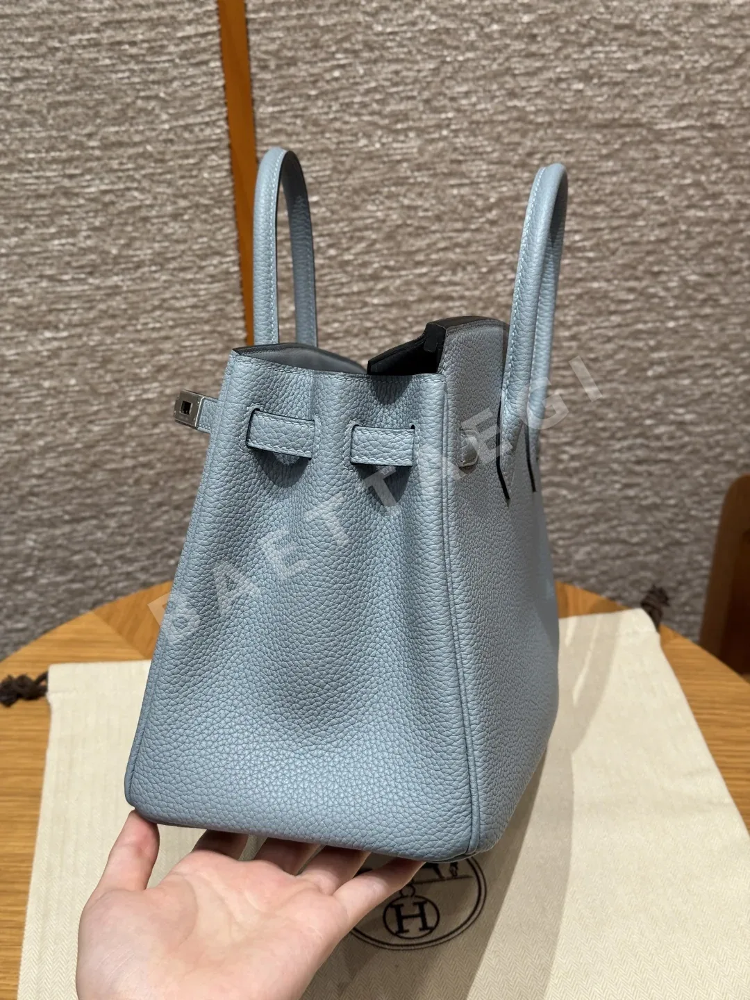 에르메스 버킨 25 린넨블루 토고 가방 상세 이미지 5