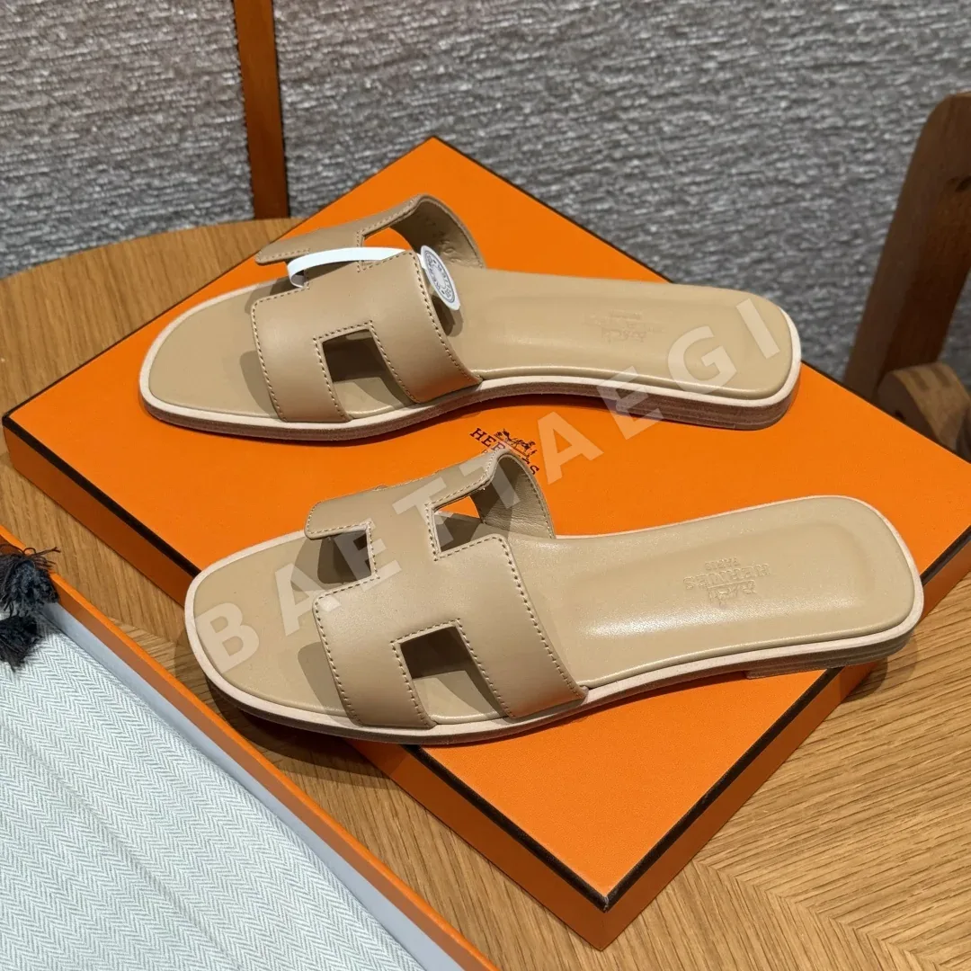 에르메스 오란 샌들 베이지알비노 램스킨 H 컷아웃 상세 이미지 2