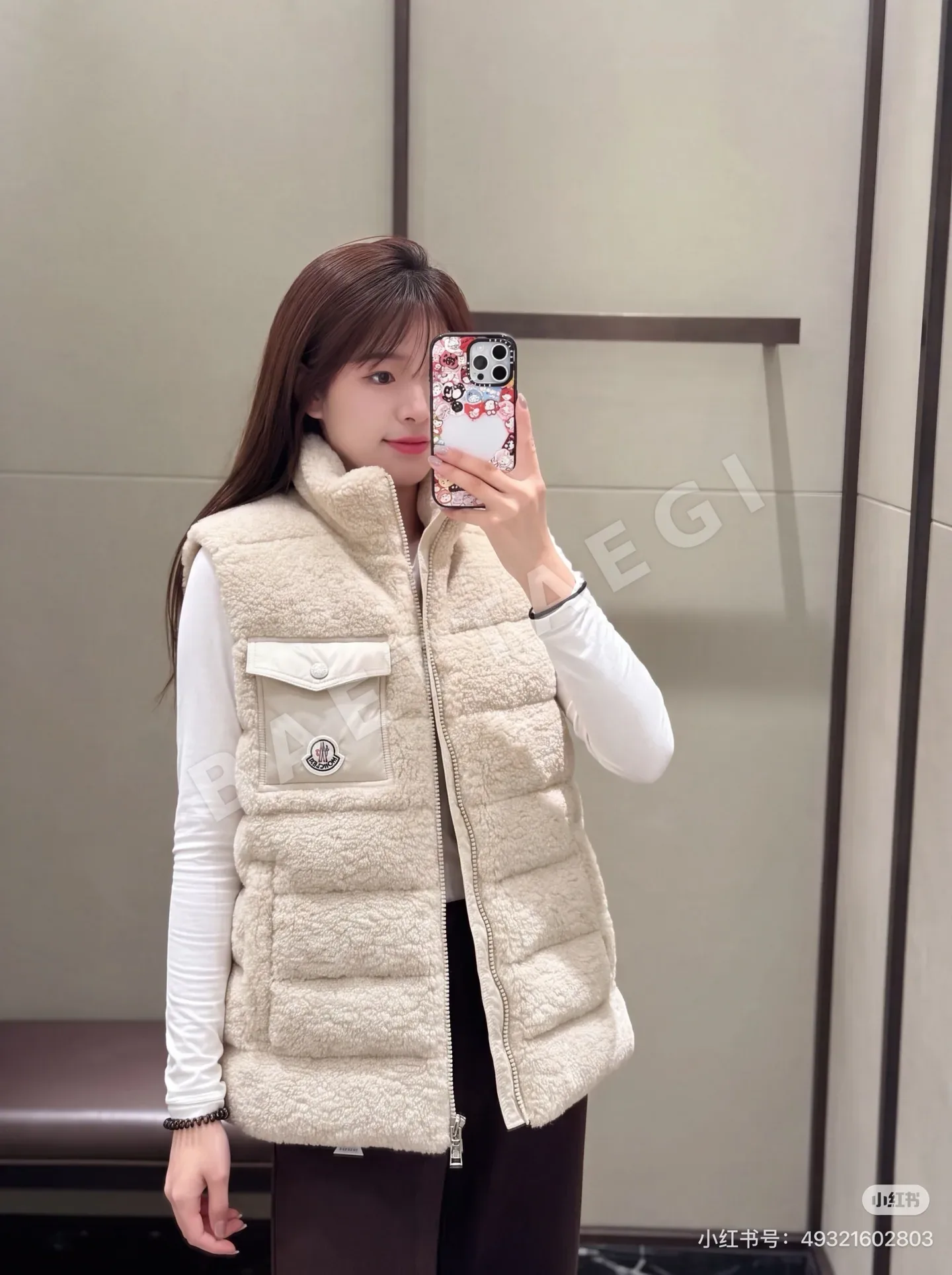 몽클레르 테디 베어 플리스 여성 다운 조끼 상세 이미지 10