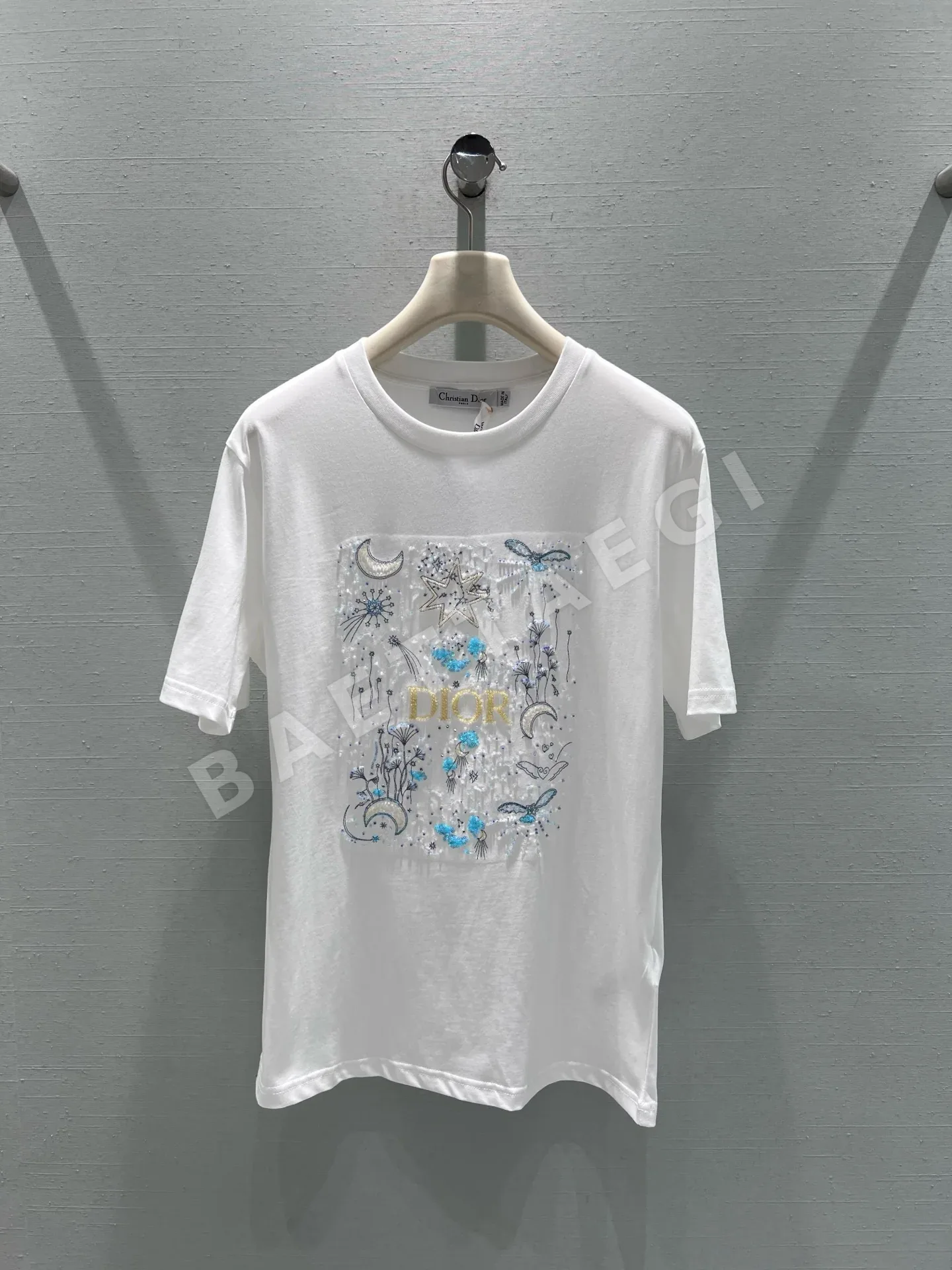 디올 별하늘 자수 여성 반팔 티셔츠 51565