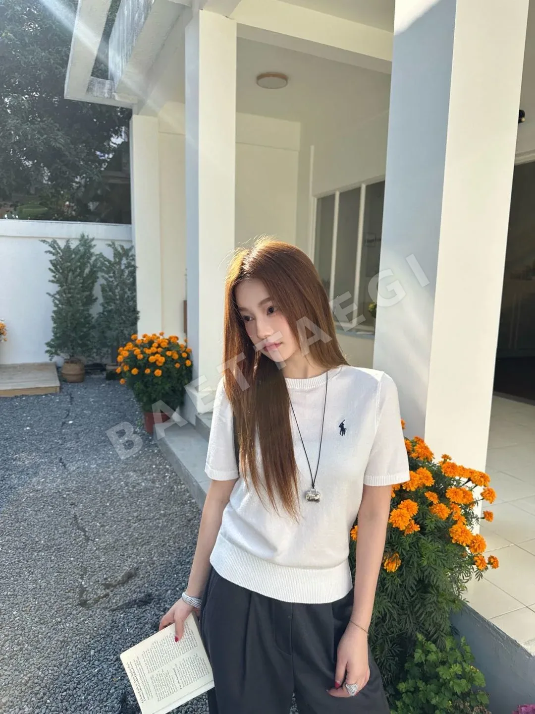 폴로 여성 니트 반팔 티셔츠 129674