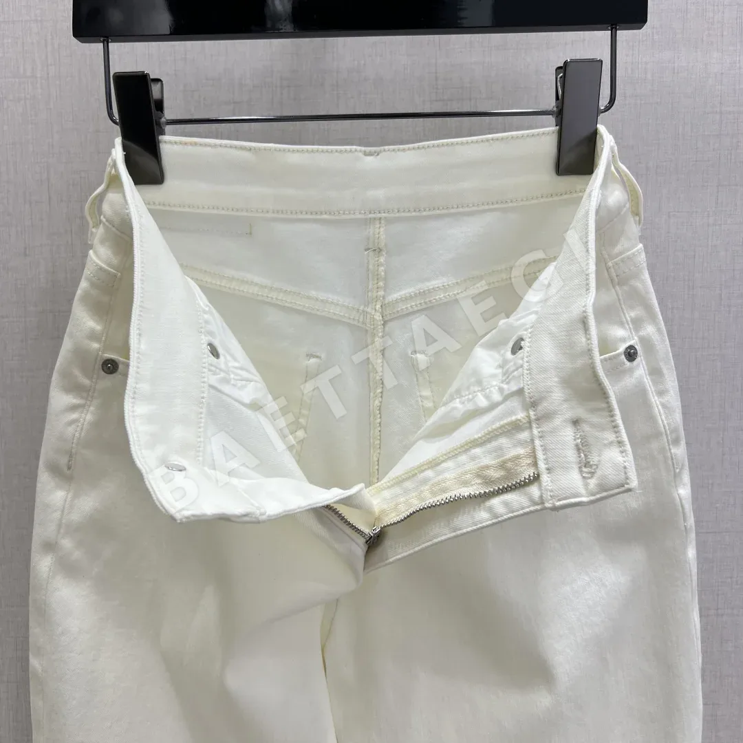 샤넬 더블 C 자수 스트레이트 레그 청바지 바지 상세 이미지 6