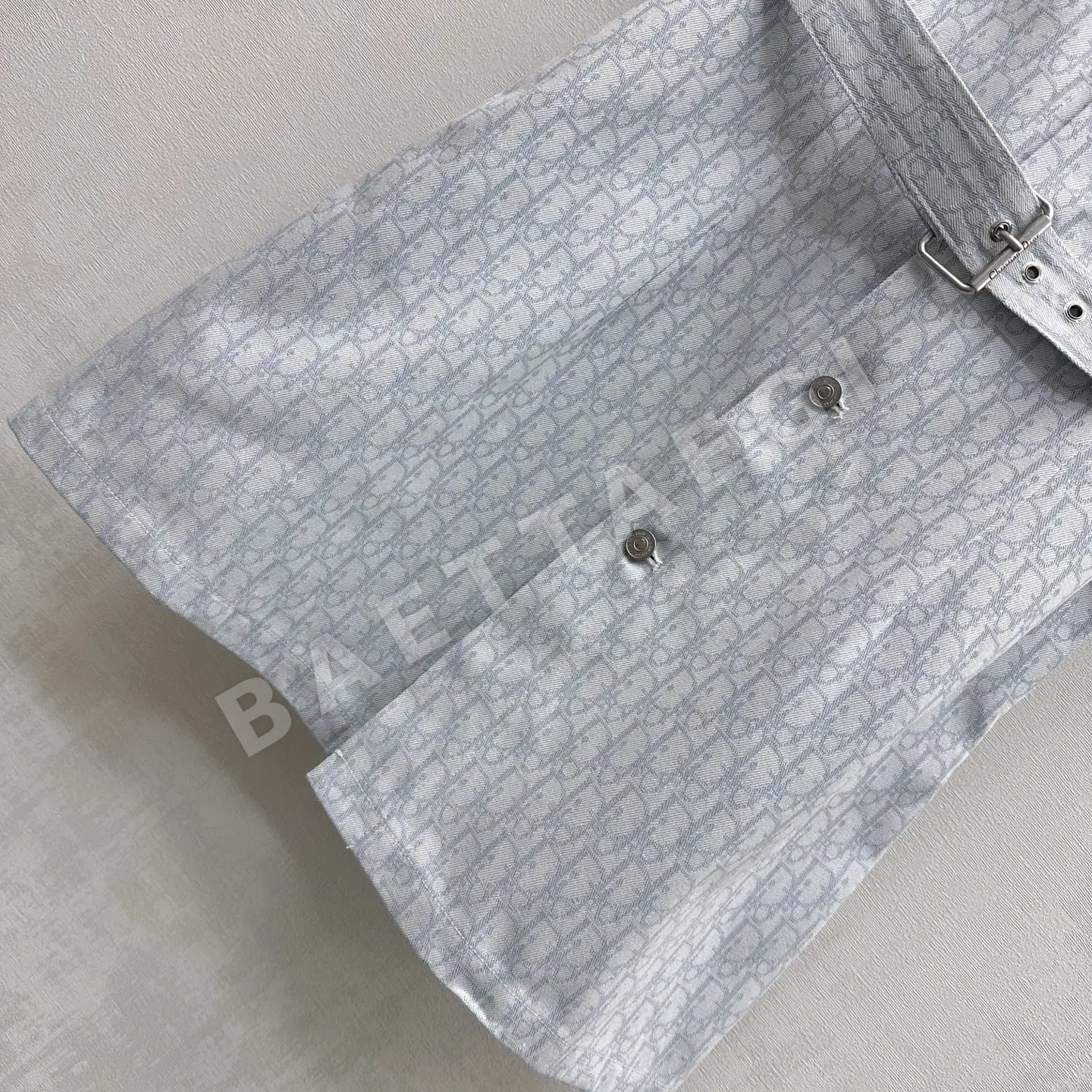 디올 자카드 데님 카라 반소매 원피스 상세 이미지 4