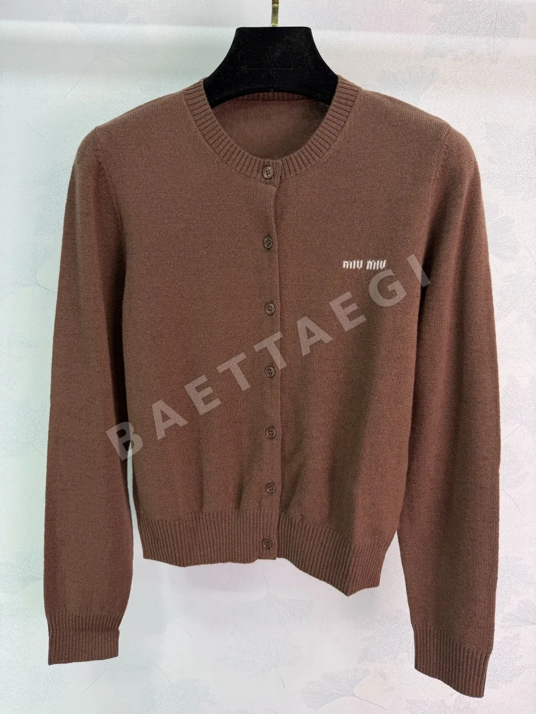 미우미우 울 라운드넥 가디건 상세 이미지 4