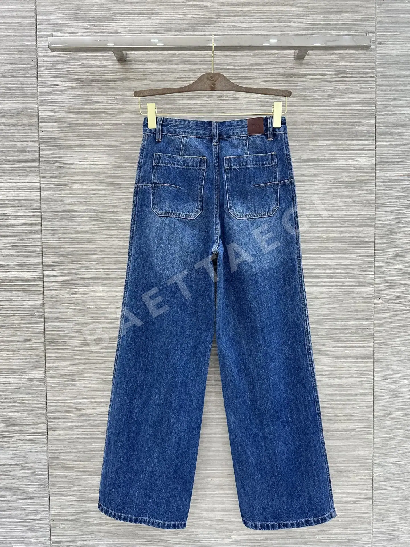 디올 레이저 커팅 워시드 데님 여성 바지 상세 이미지 8
