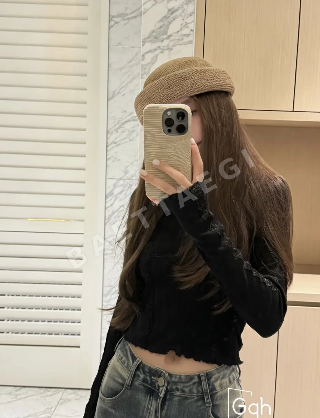 로로피아나 라피아 크로셰 베레모 모자 상세 이미지 4