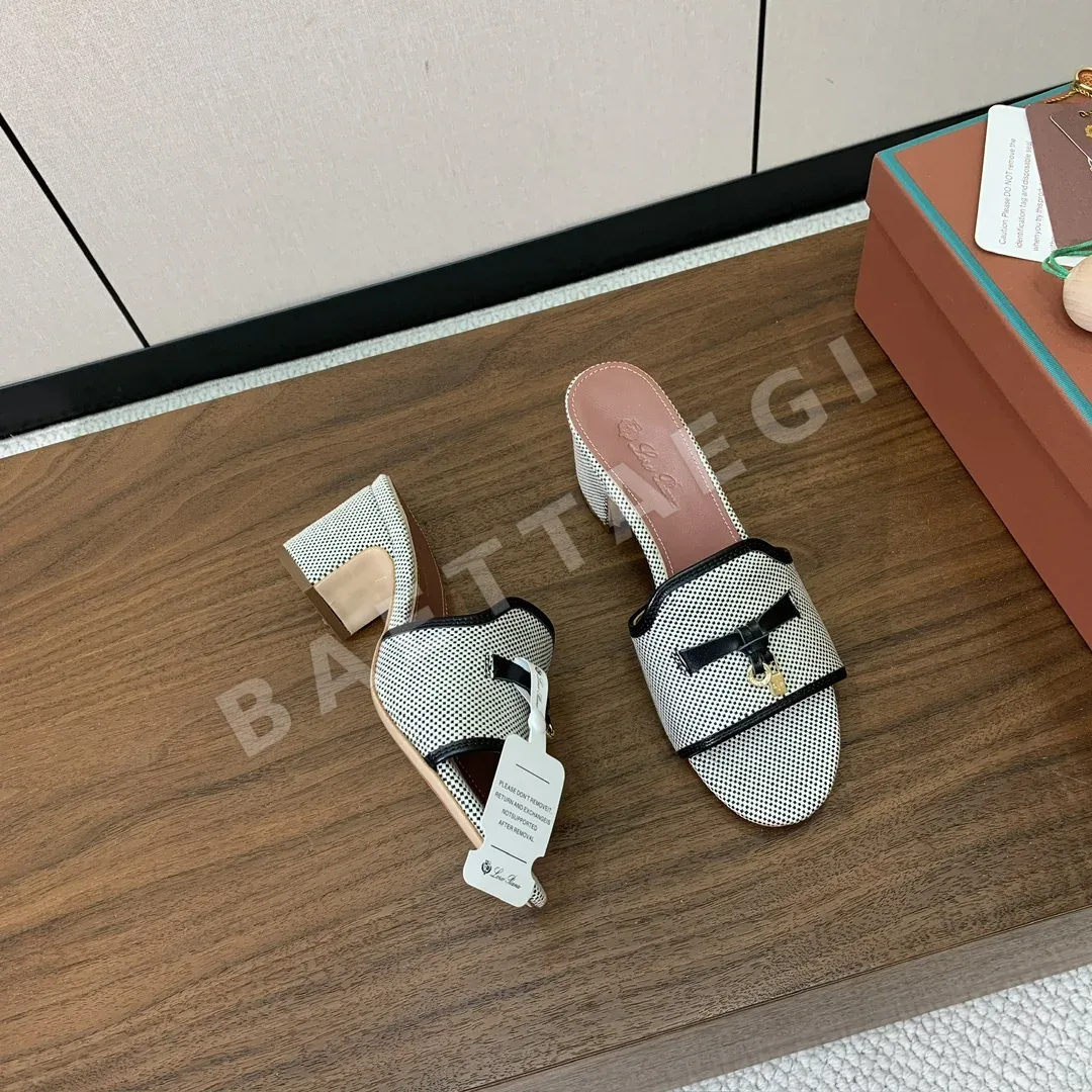 로로피아나 컬러 블록 미드힐 뮬 상세 이미지 2