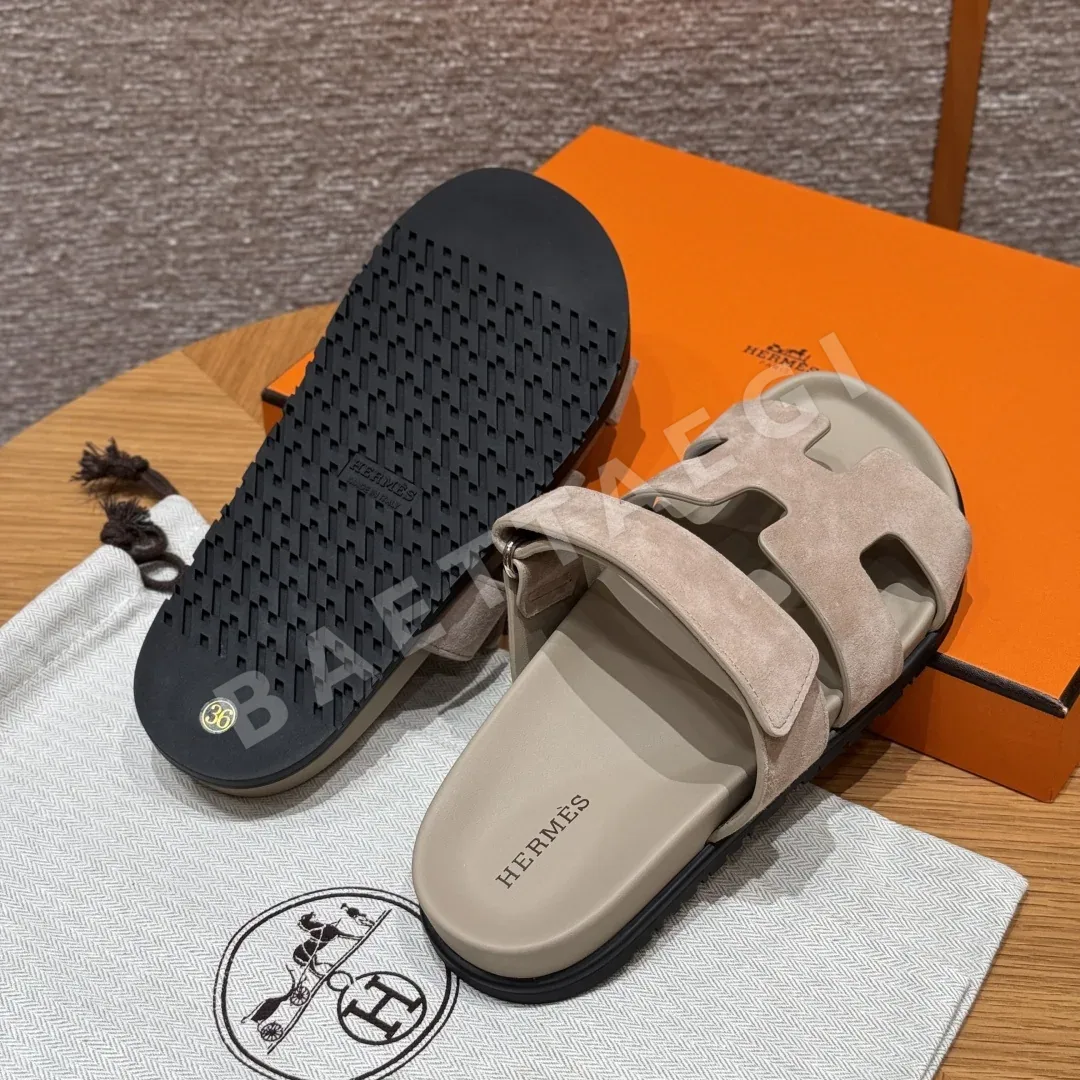 에르메스 시프레 샌들 클레이베이지 샤모아 가죽 상세 이미지 5