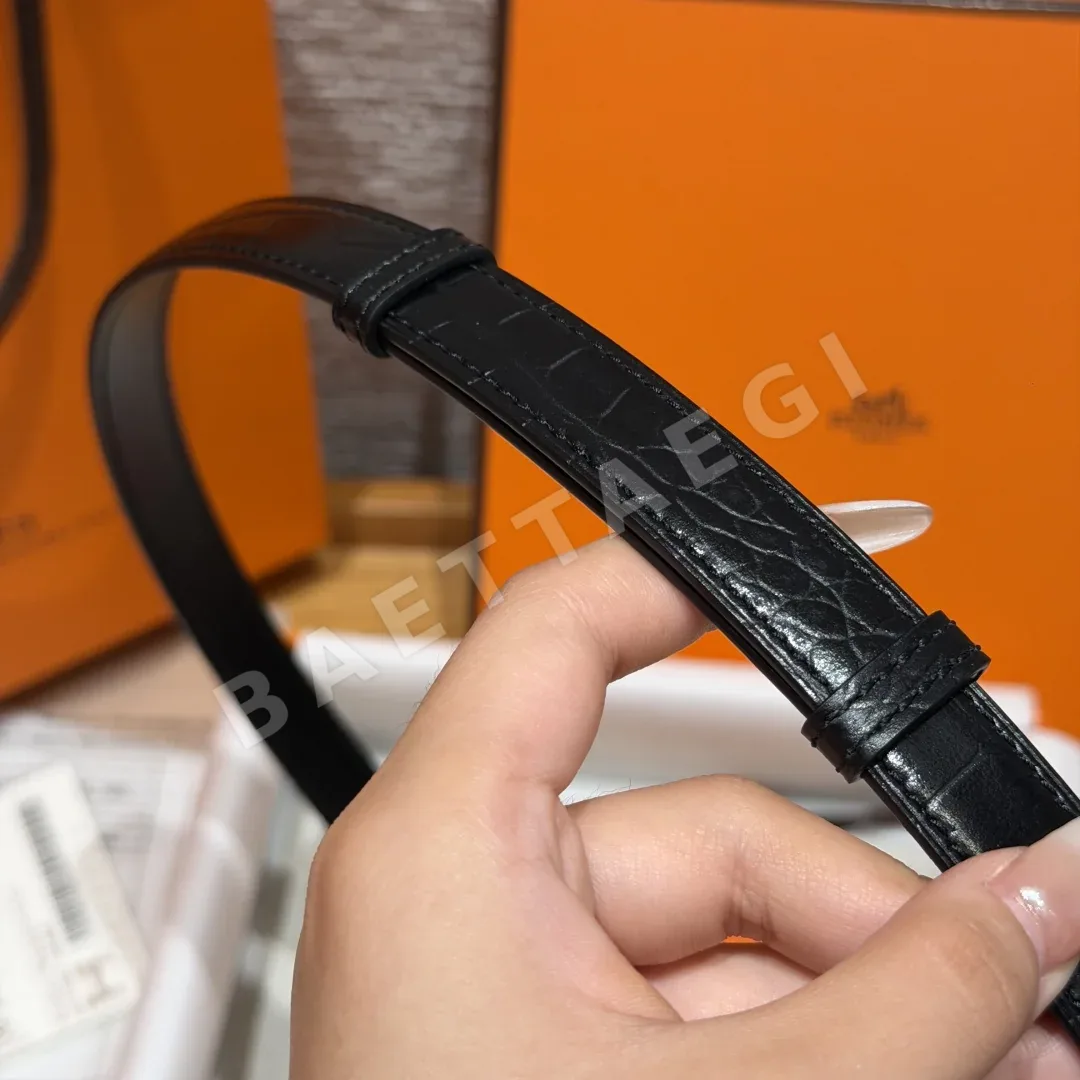 에르메스 켈리 버클 18mm 크로커다일 가죽 벨트 상세 이미지 10