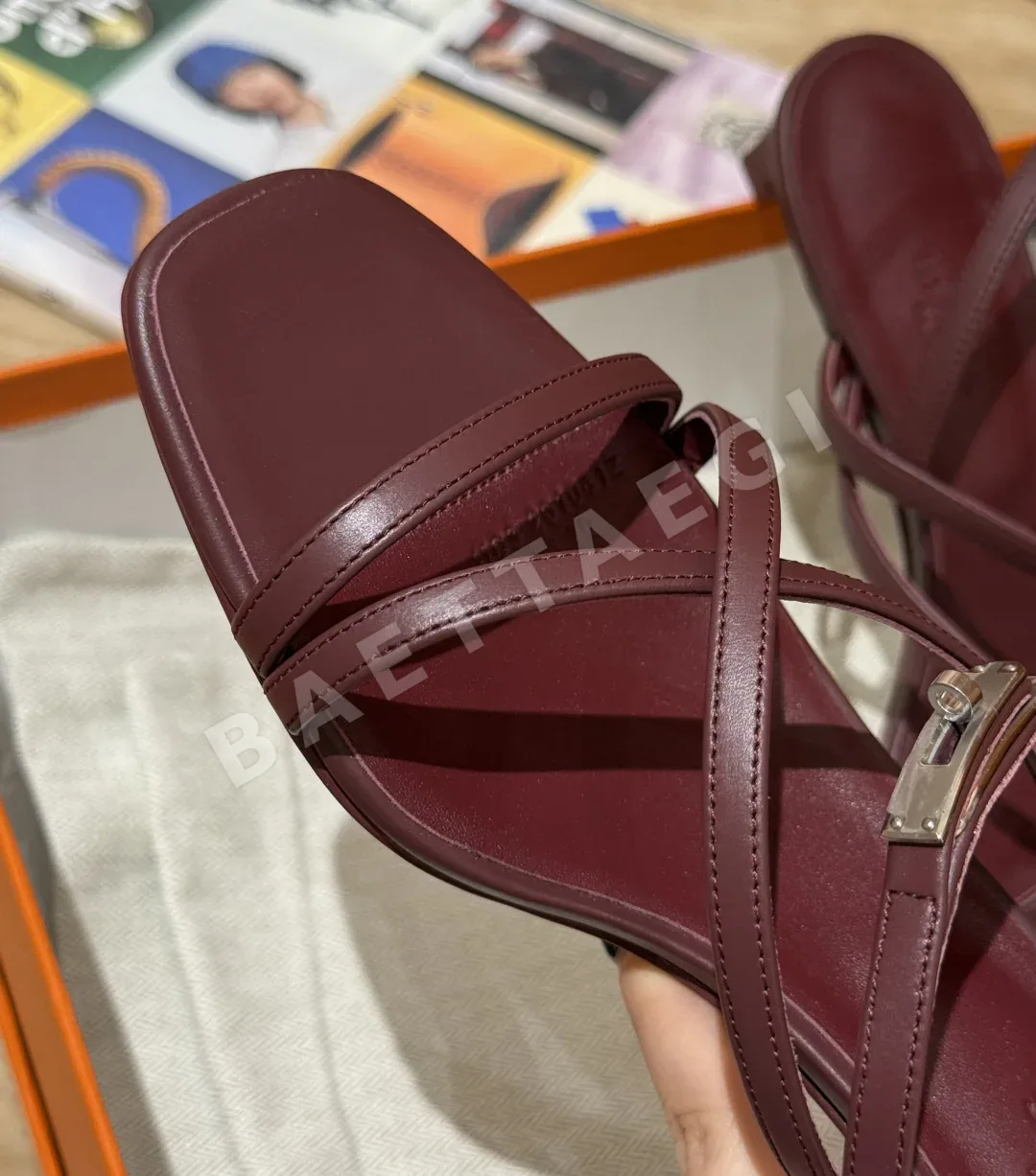 에르메스 샌들 Red calfskin 상세 이미지 3