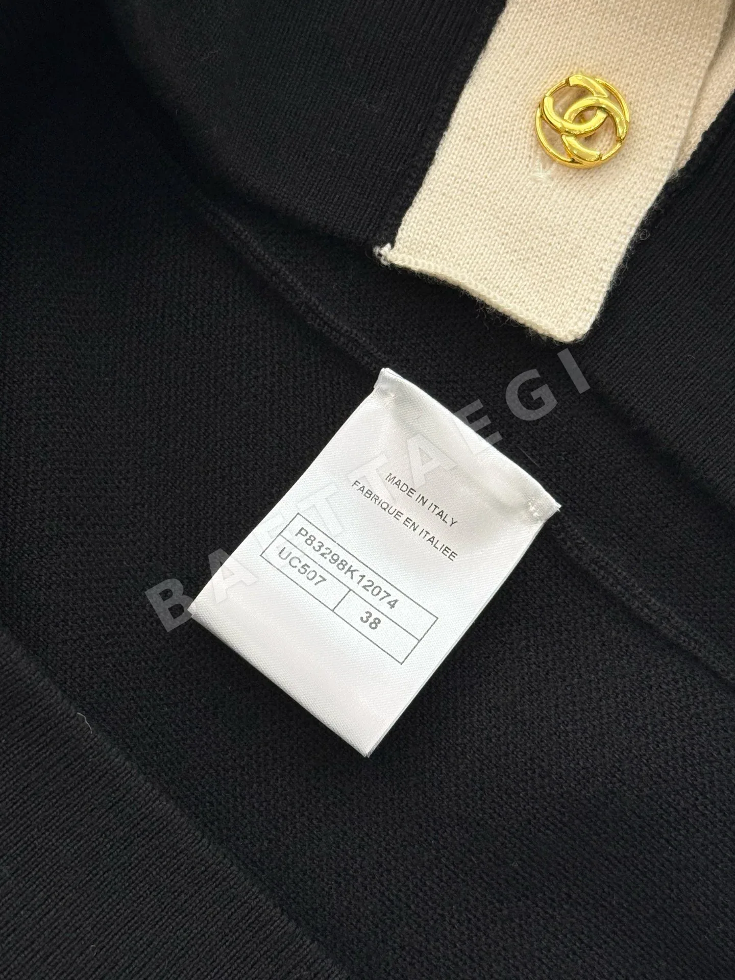 샤넬 네이비 컬러 블록 니트 가디건 상세 이미지 9