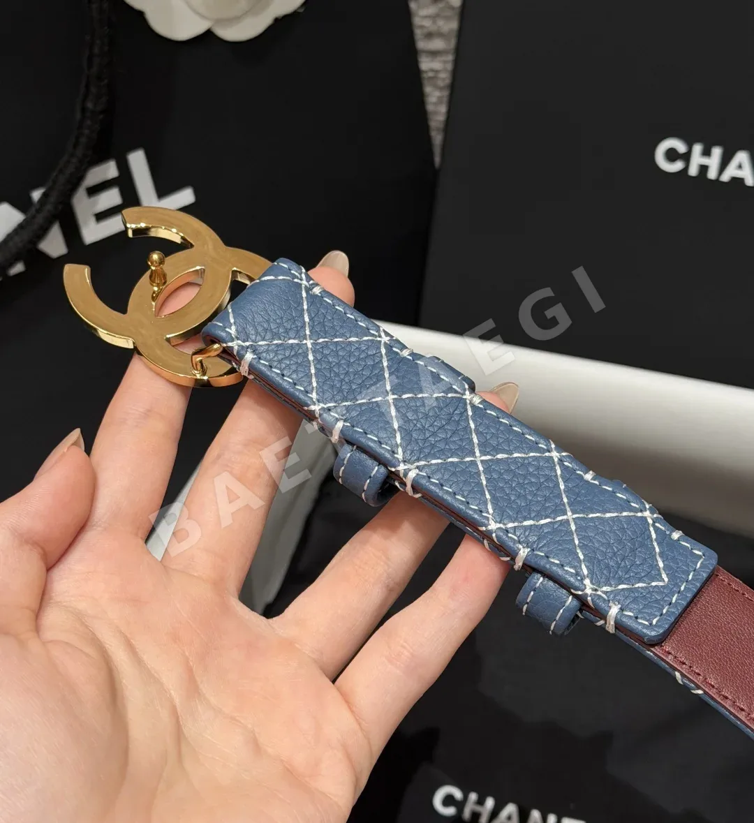 샤넬 가죽 더블 C 장식 벨트 상세 이미지 9