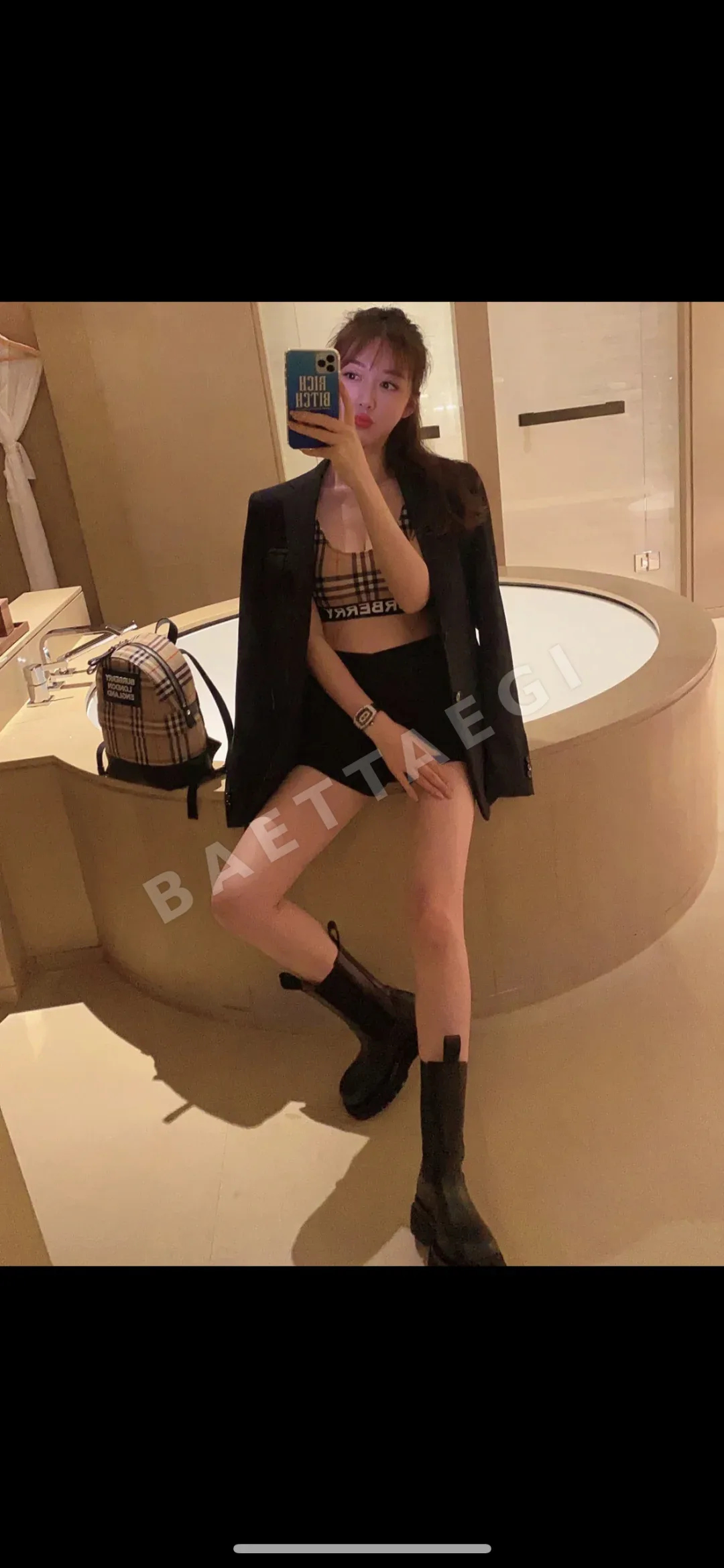 버버리 체크 나일론 백팩 상세 이미지 9