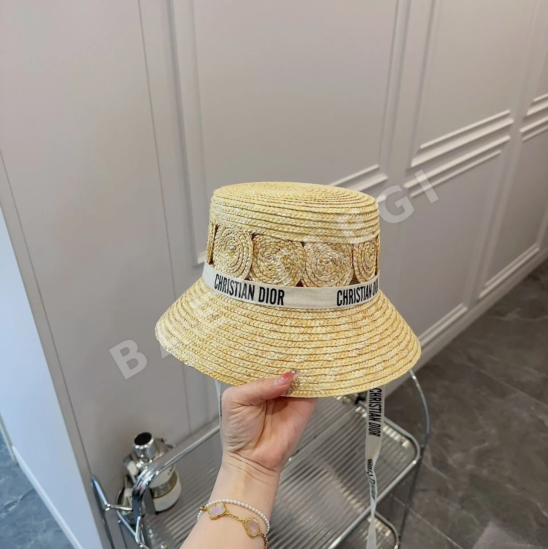 디올 어부풍 린넨 밀짚모자 상세 이미지 2
