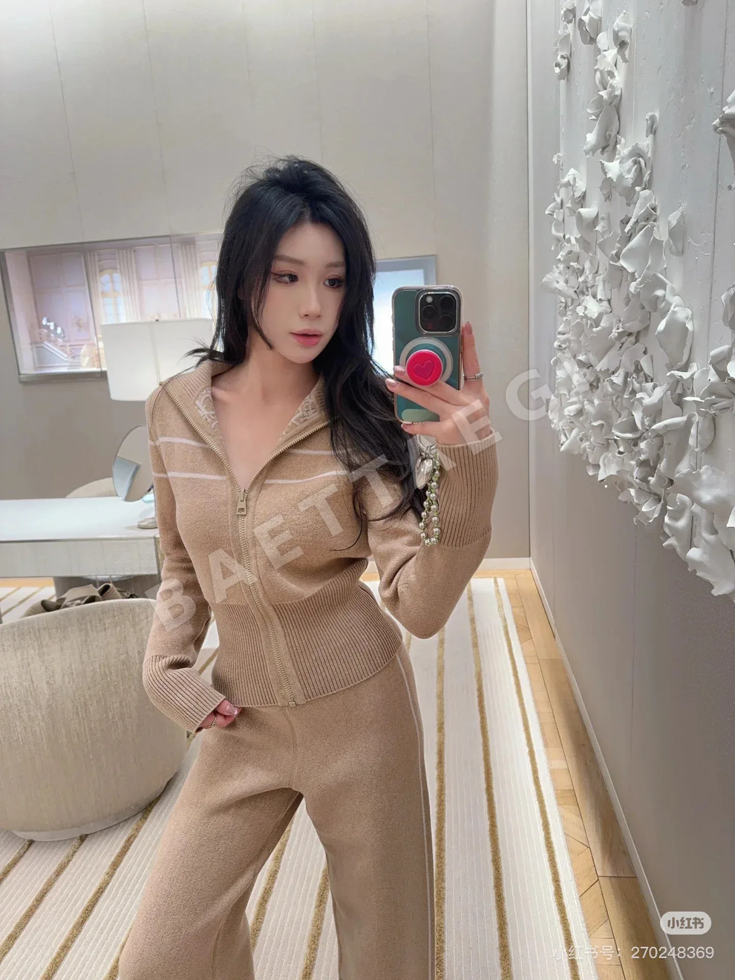 디올 모노그램 레터 후드 리버서블 울 코트 세트 상세 이미지 2
