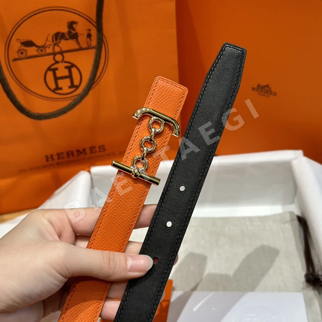 에르메스 H자형 팔라듐 버클 양면 가죽 벨트 상세 이미지 5