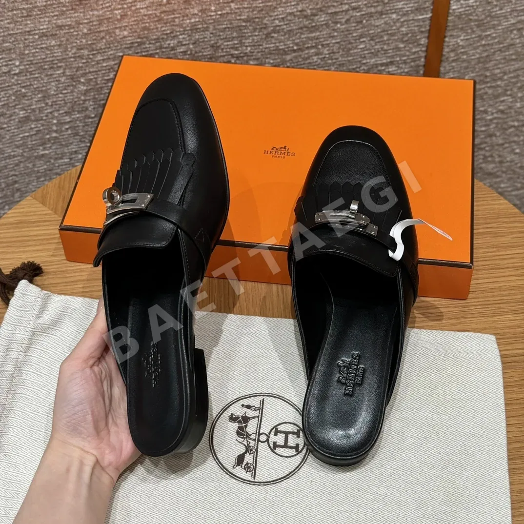 에르메스 리볼리 뮬 블랙 슬립온 신발 8542 상세 이미지 4