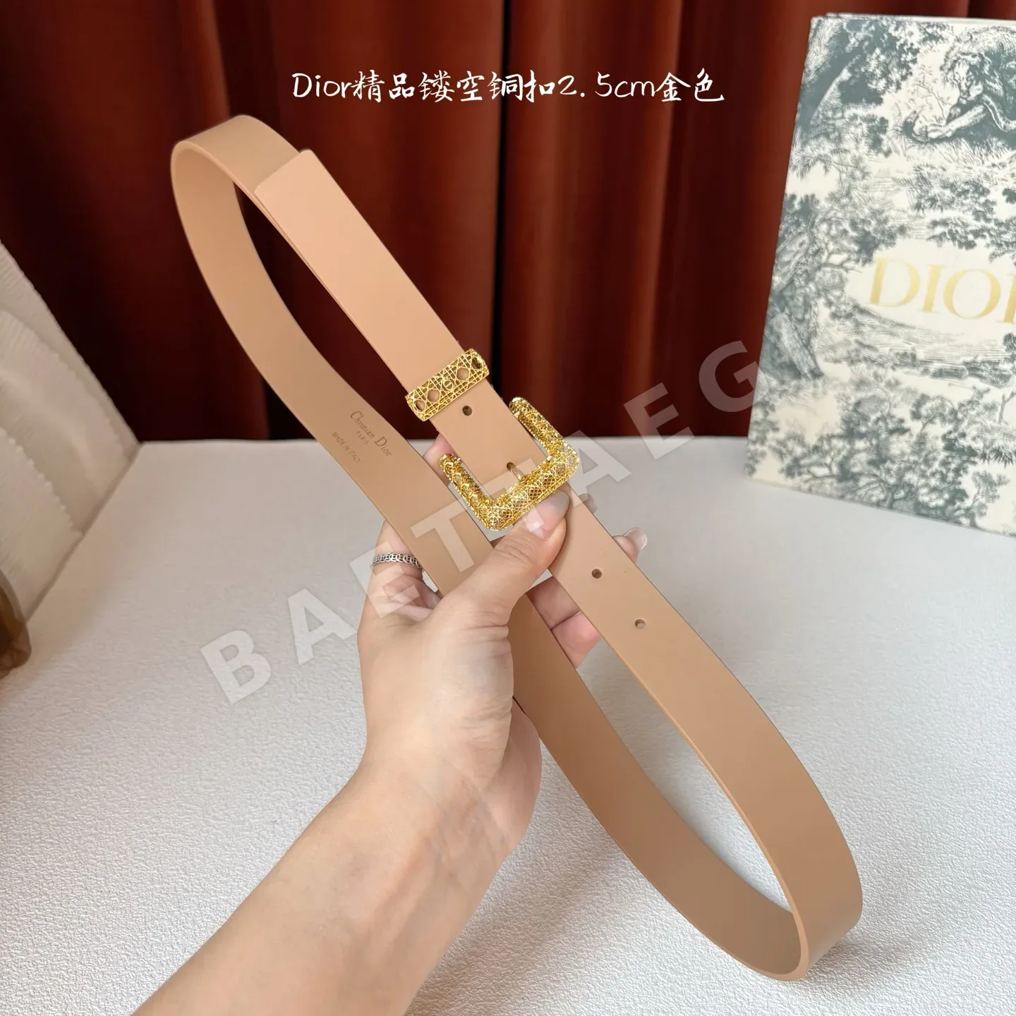 디올 카나쥬 메탈 버클 송아지가죽 벨트 상세 이미지 6