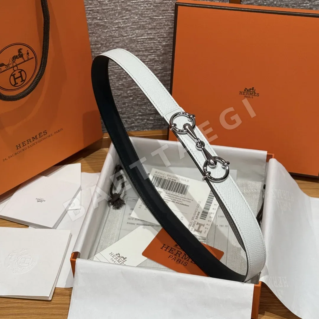에르메스 헤리티지 H로고 양면 가죽 벨트 상세 이미지 3