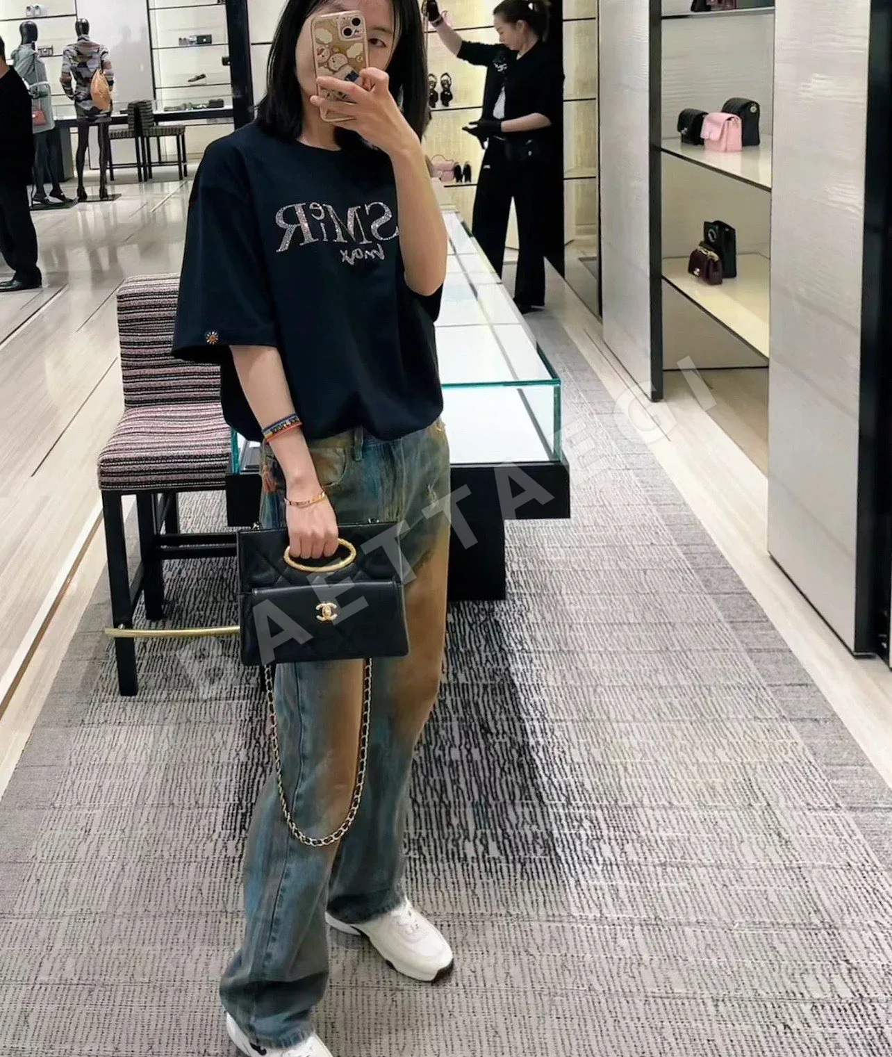 샤넬 24B 블랙 램스킨 숄더백 24B 상세 이미지 4