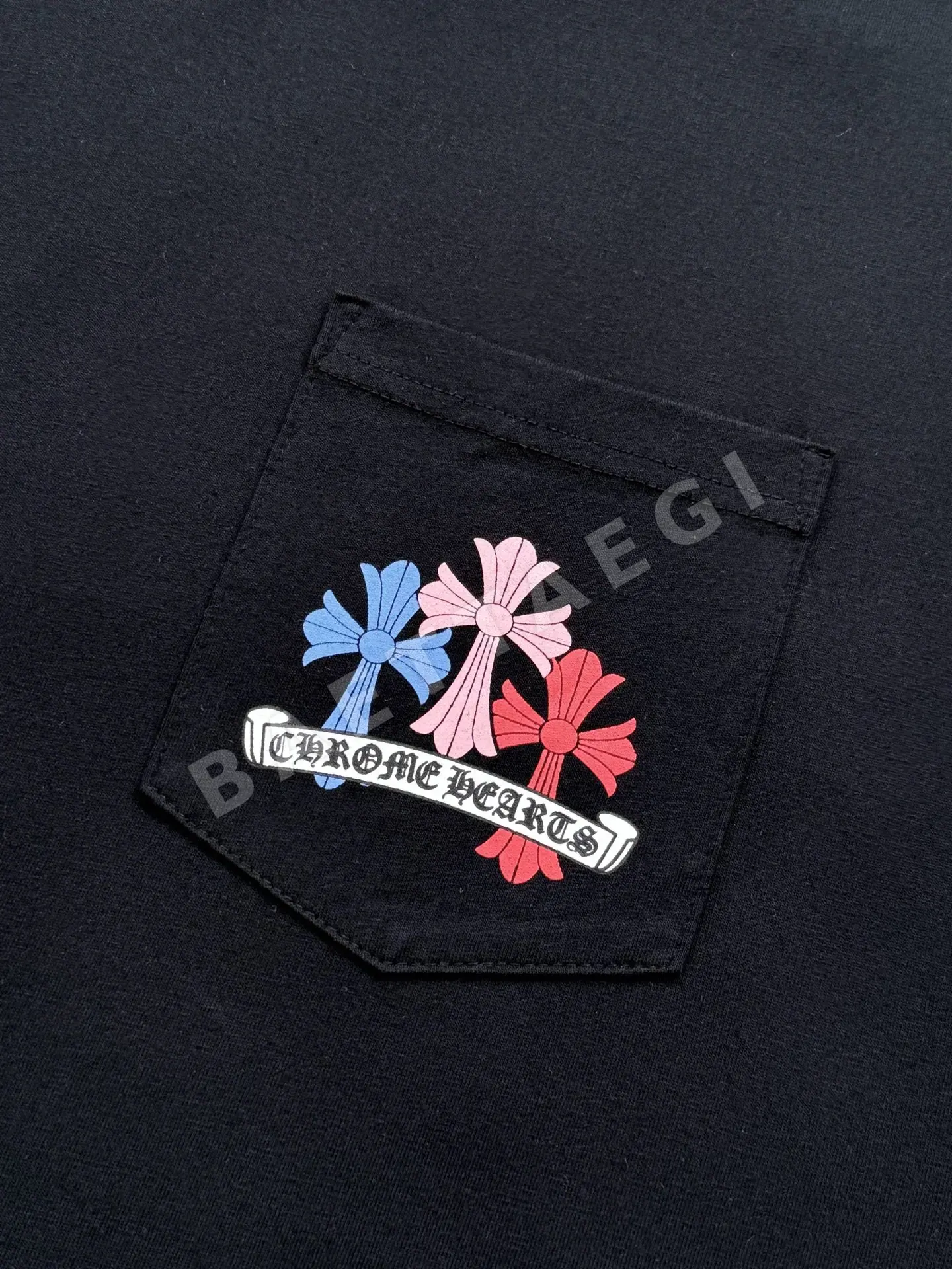 크롬하츠 빈티지 컬러풀 크로스 남성 반팔 티셔츠 상세 이미지 5