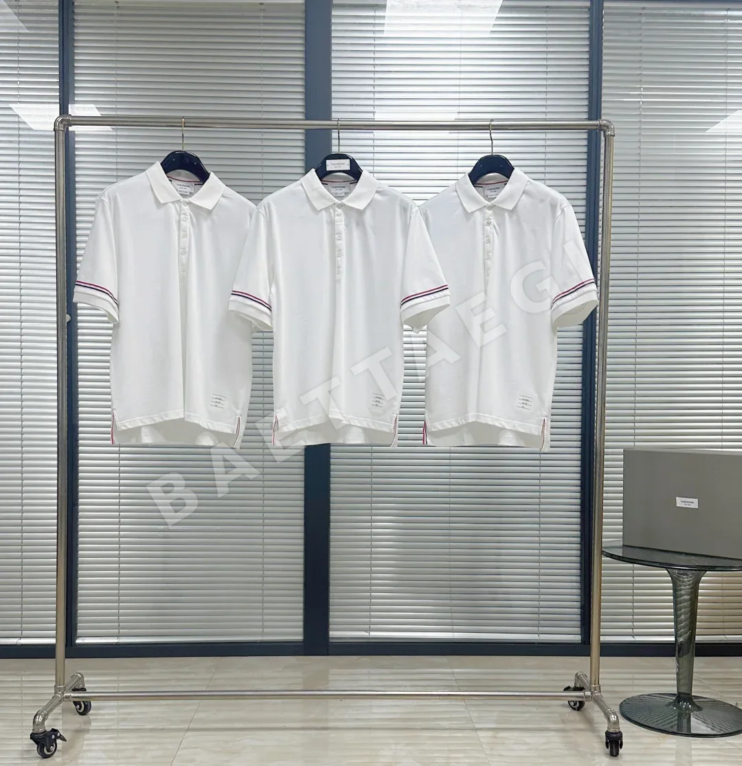 톰브라운 더블 슬리브 스트라이프 남성 반팔 폴로셔츠 50617