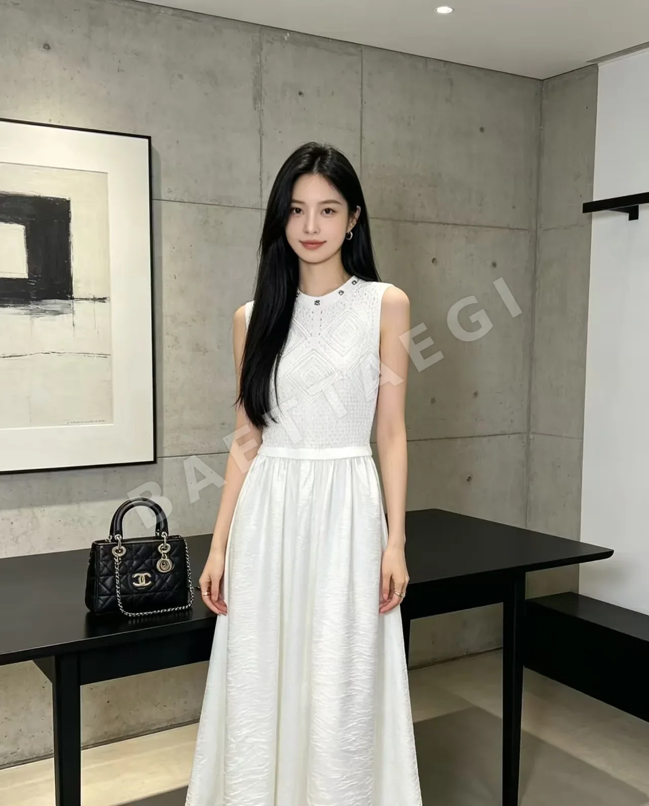 샤넬 패치워크 니트 여성 원피스 상세 이미지 1