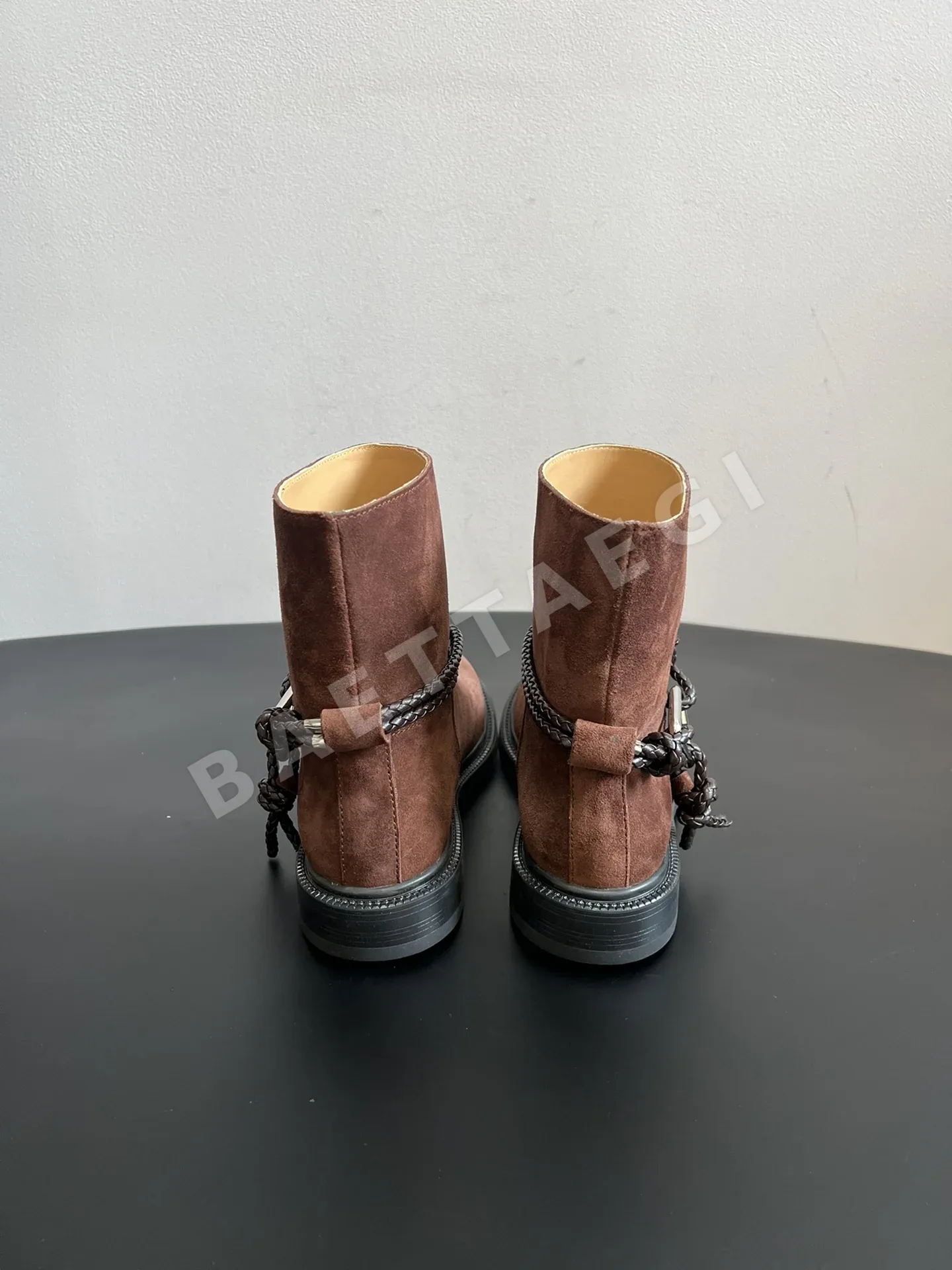 보테가베네타 우븐 가죽 하이탑 승마 부츠 9876 상세 이미지 5