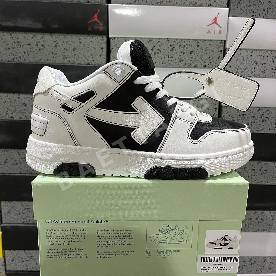 오프화이트 [YC/3A] 아웃 오브 오피스 OOO 로우 탑스 화이트 블랙 202438 Off White Out Of Office OOO Low 상세 이미지 1